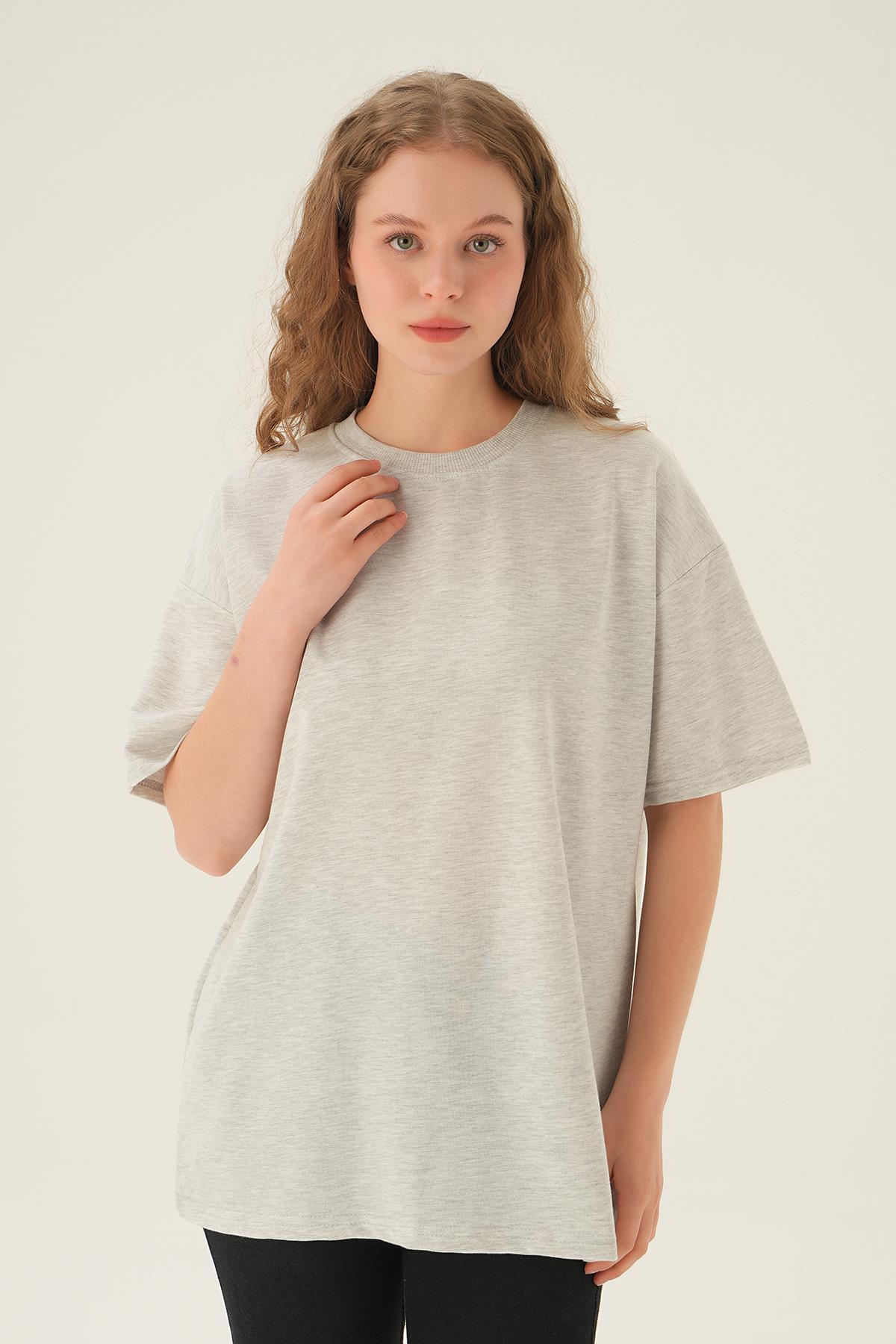 1633 Oversize Tişört Gri 