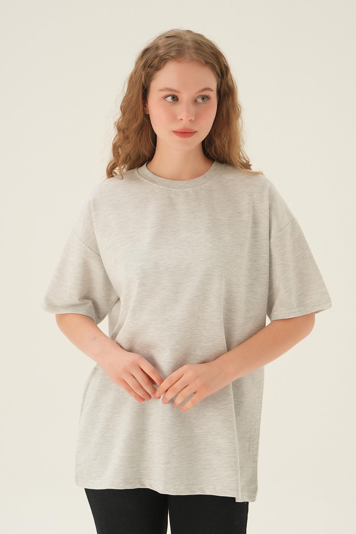 Gri Oversize Tişört TCR-1633 - 2