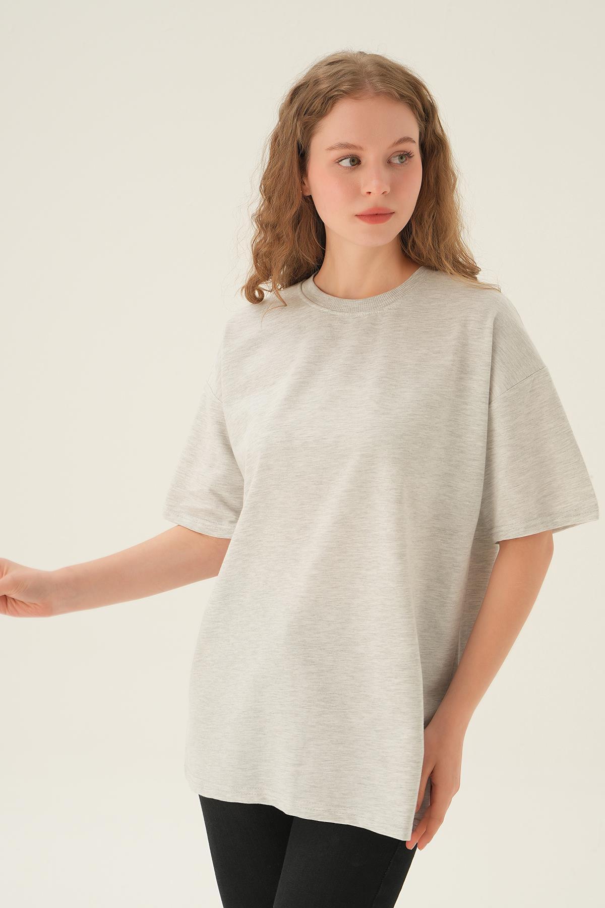 Gri Oversize Tişört TCR-1633 - 3