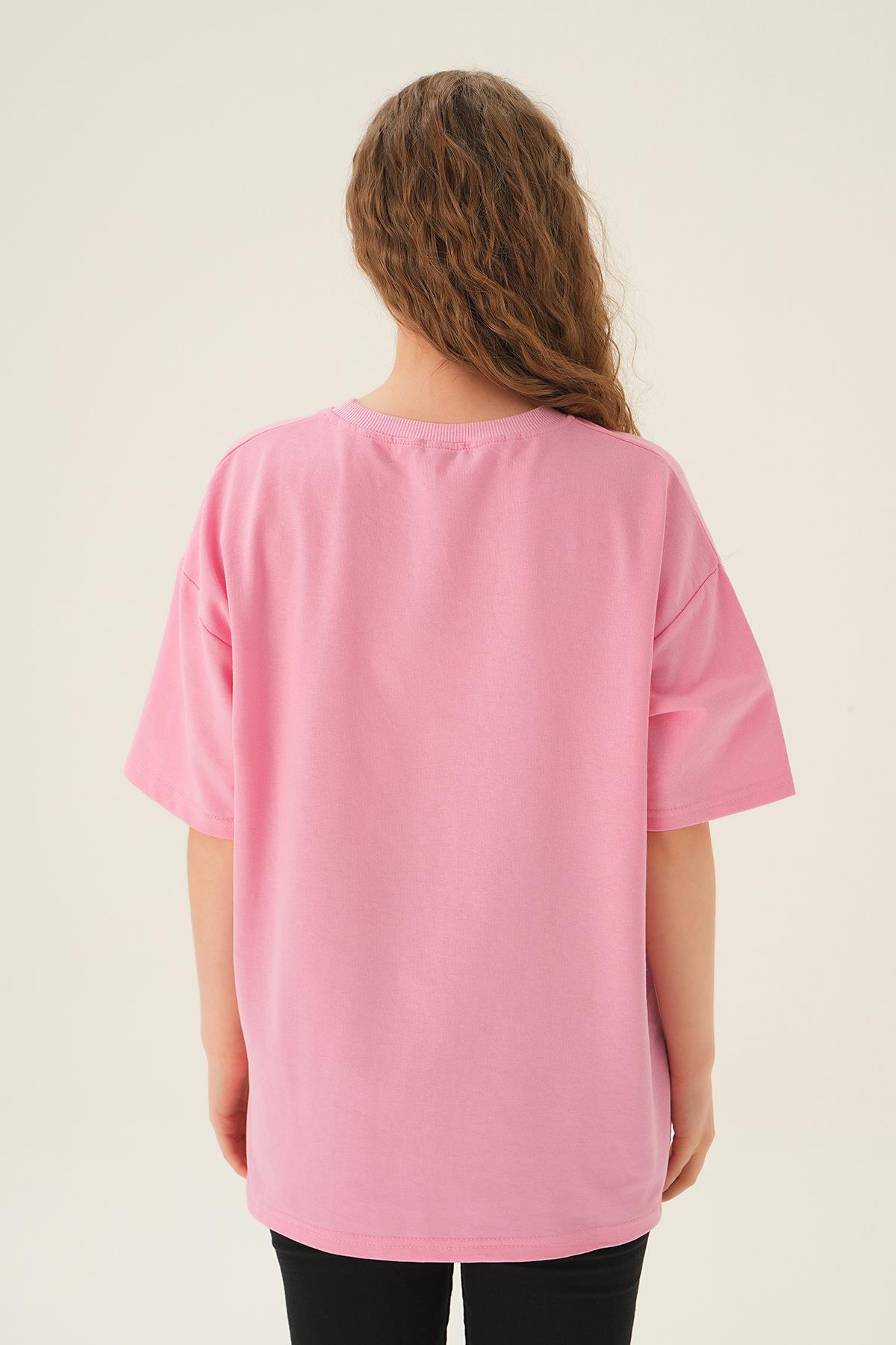 Pembe Oversize Tişört TCR-1633 - 4
