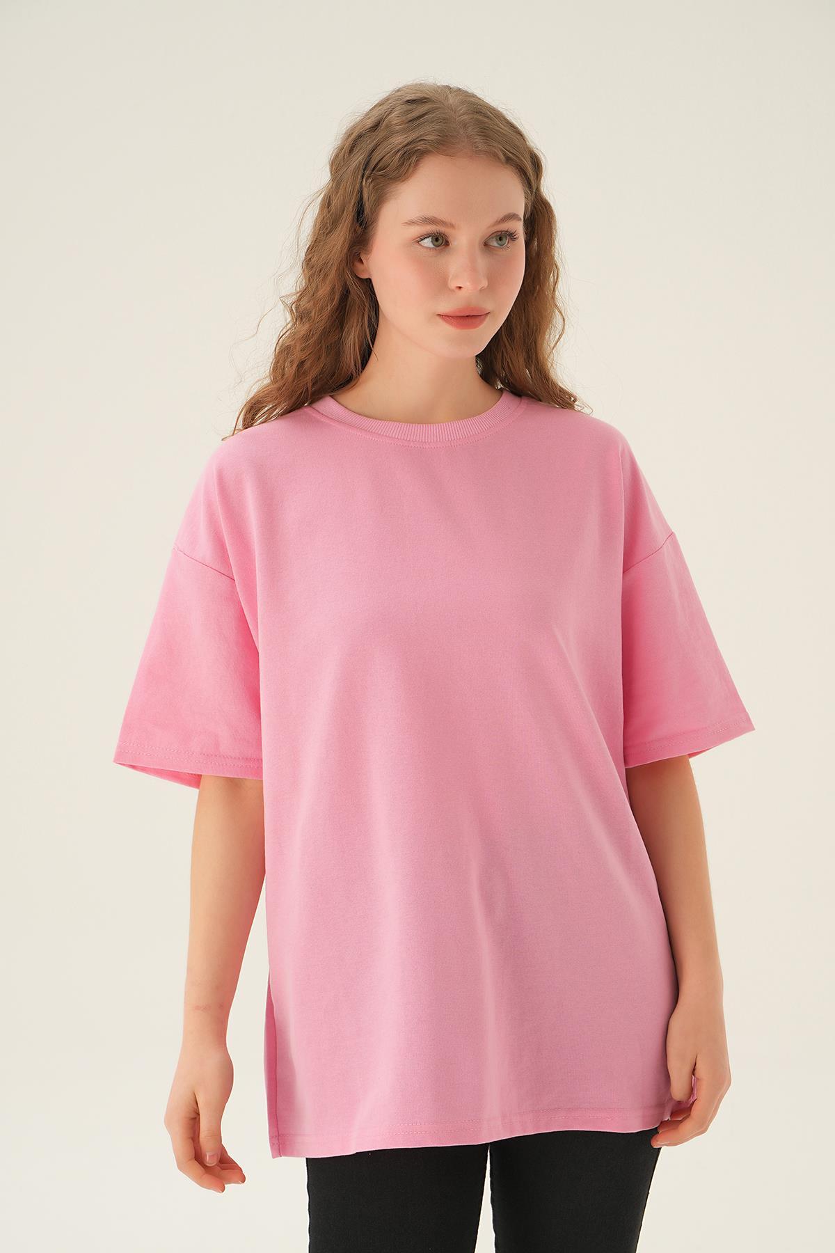 Pembe Oversize Tişört TCR-1633 - 5