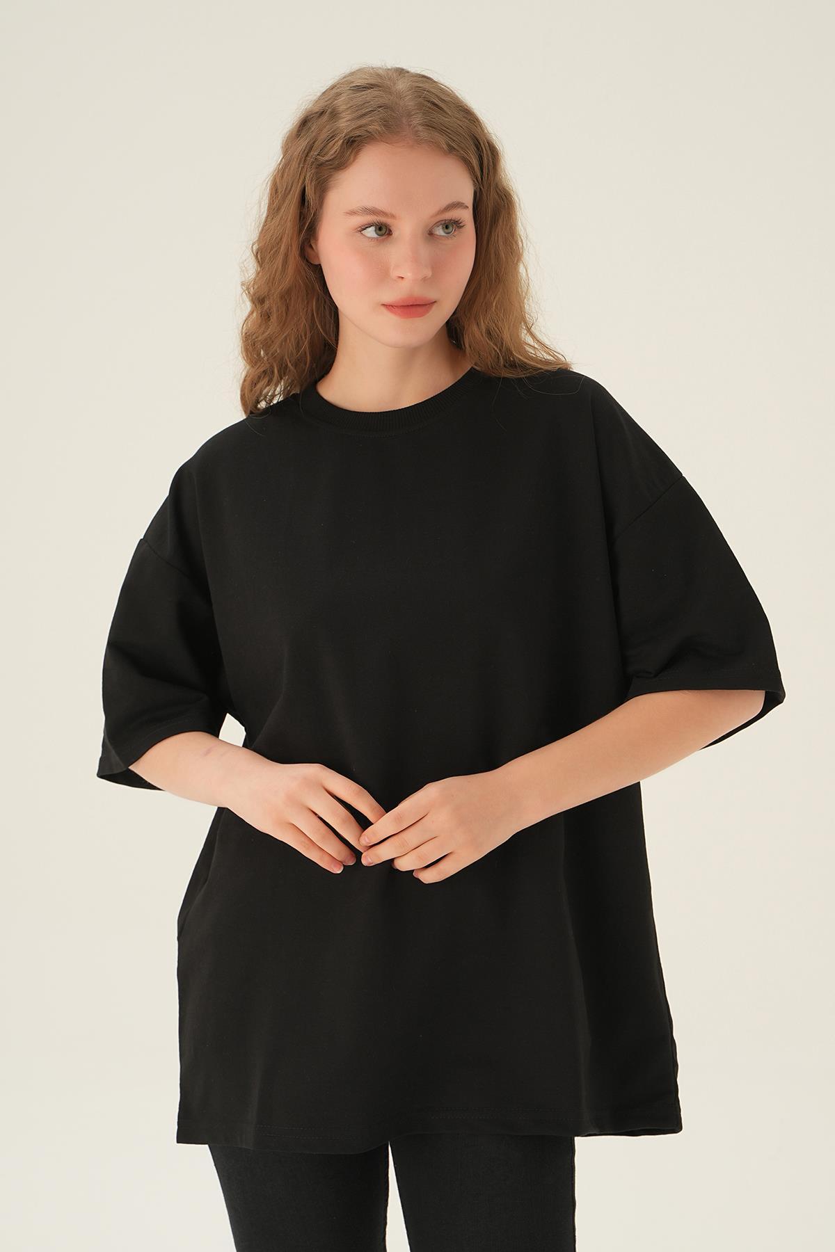 Siyah Oversize Tişört TCR-1633 - 2
