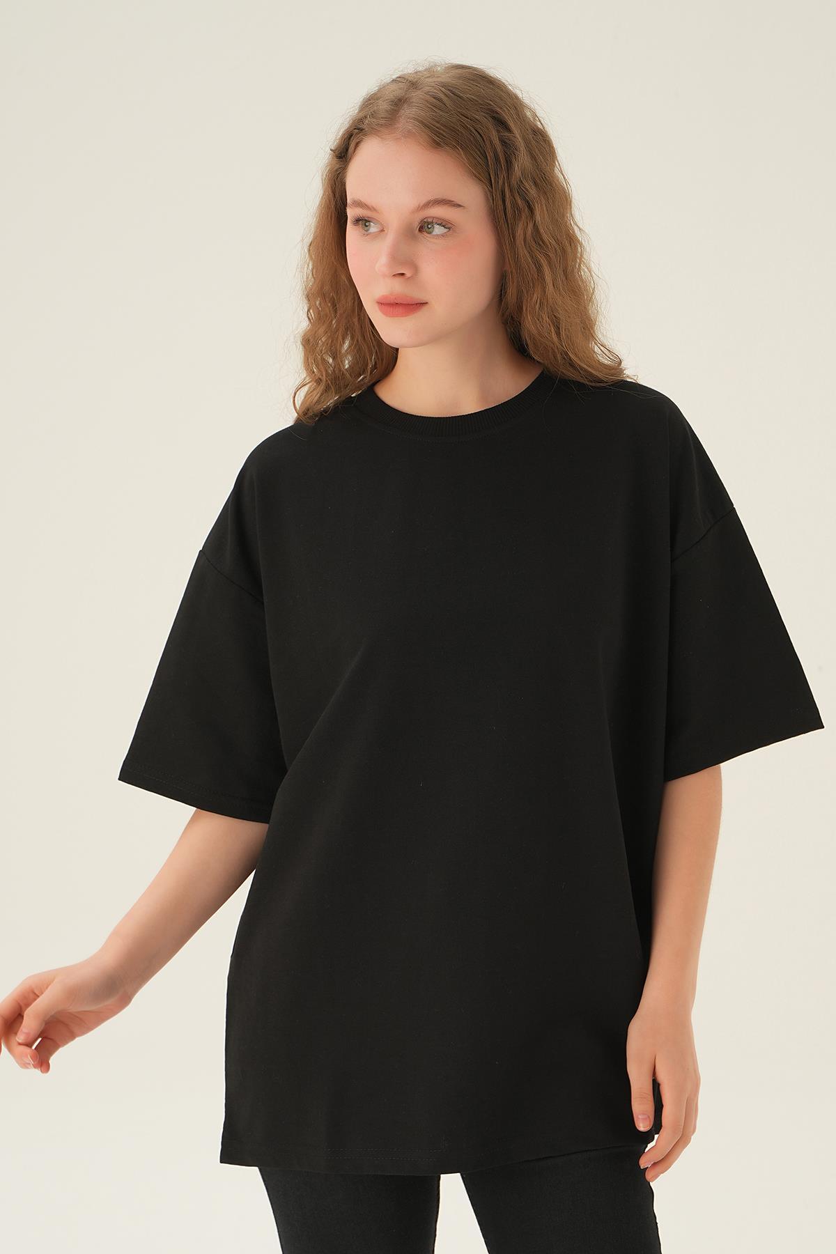 Siyah Oversize Tişört TCR-1633 - 3