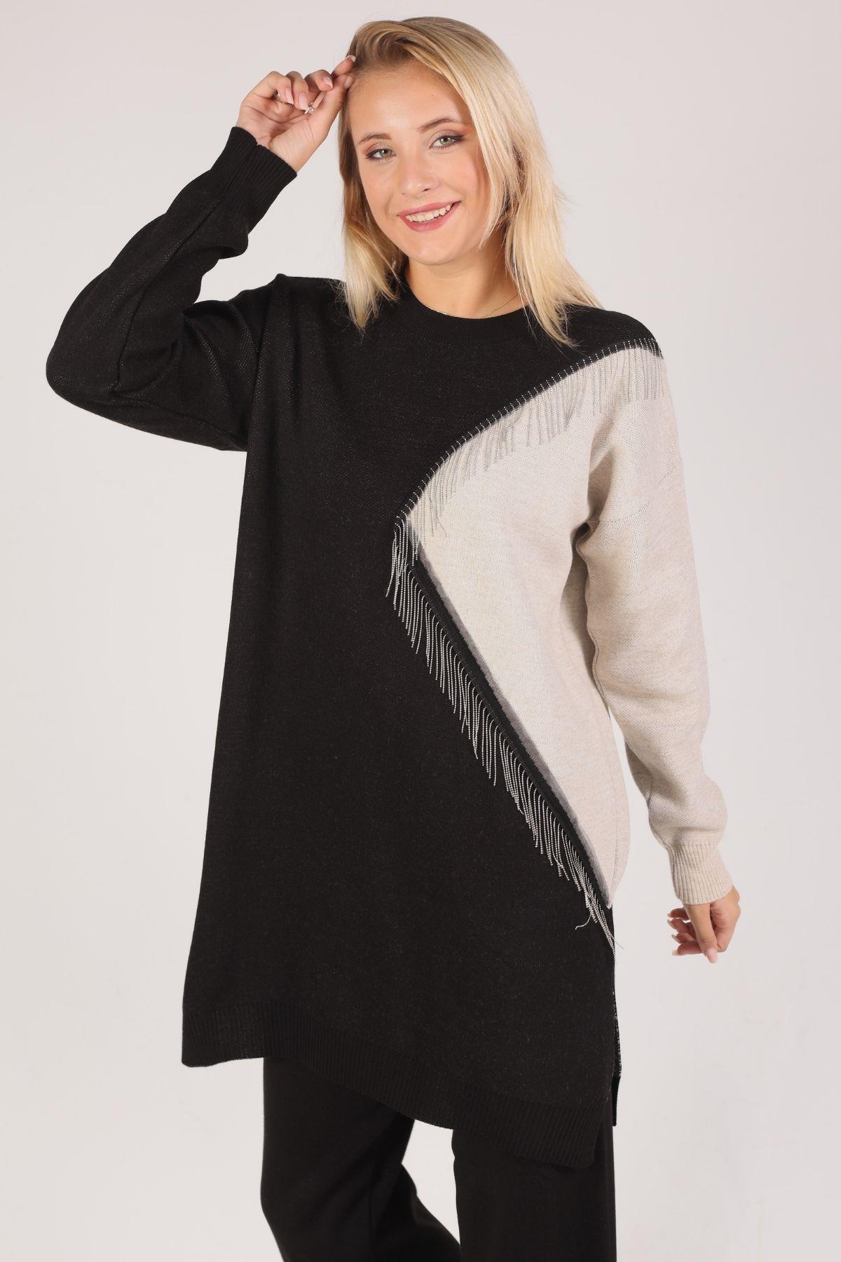 1656 Kol Garnili Takım Siyah - 3