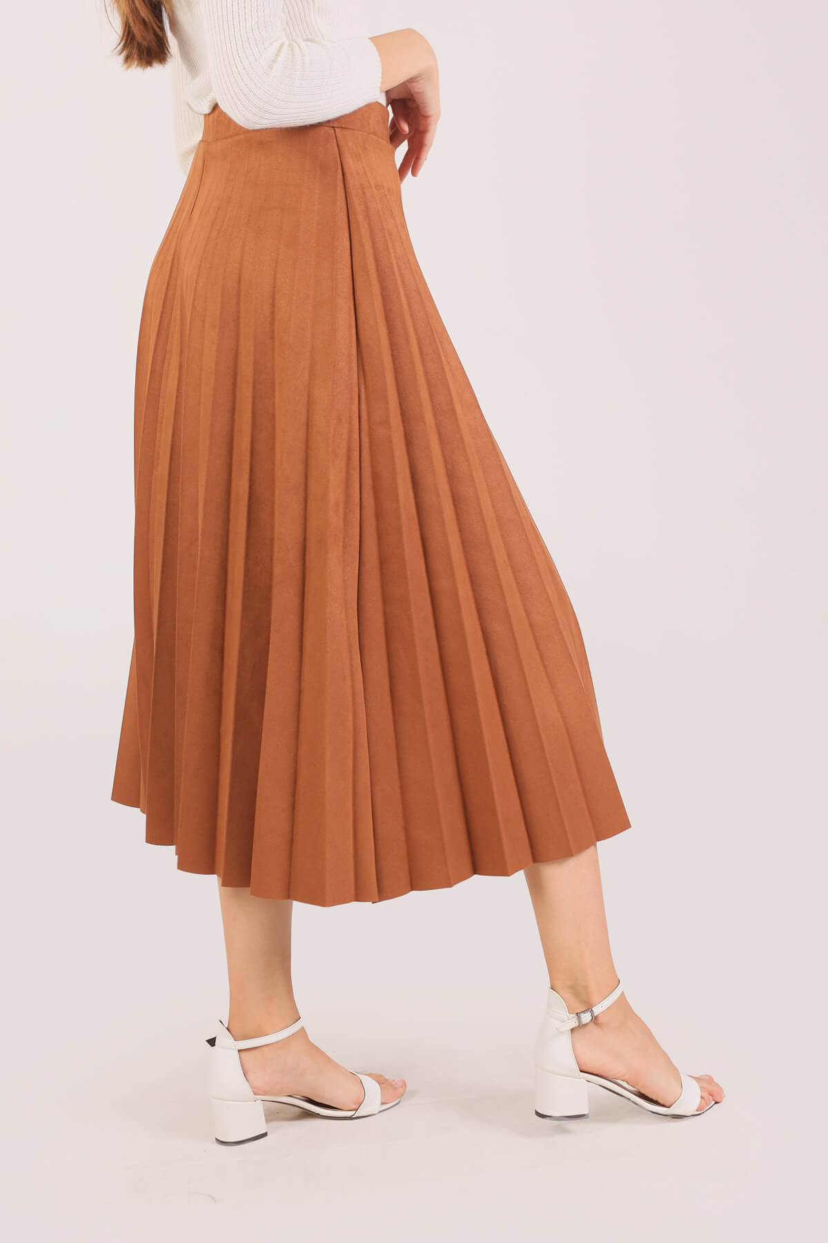 Taba Süet Pliseli Etek 1694A - 3