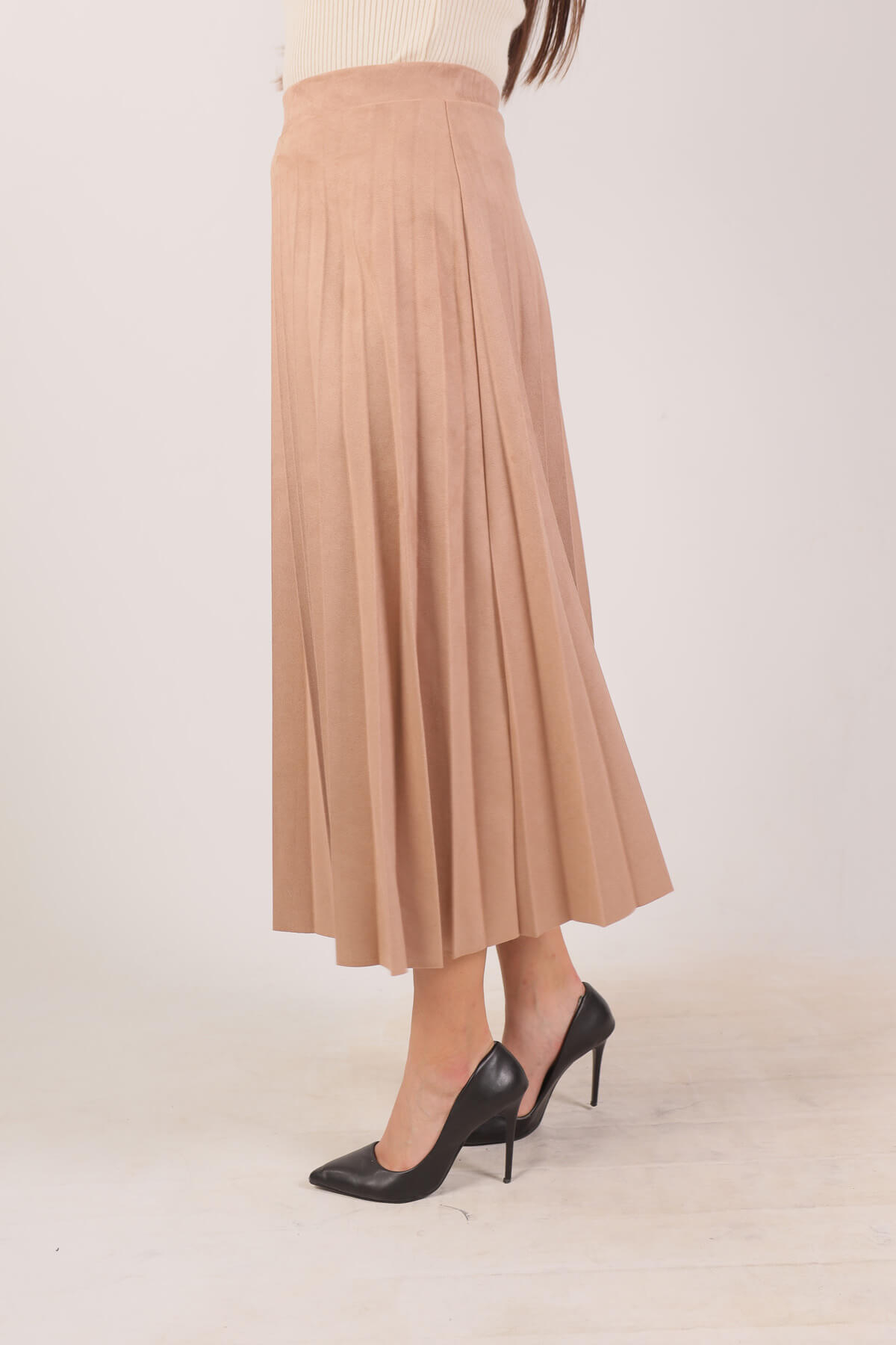 Vizon Süet Pliseli Etek 1694A - 2