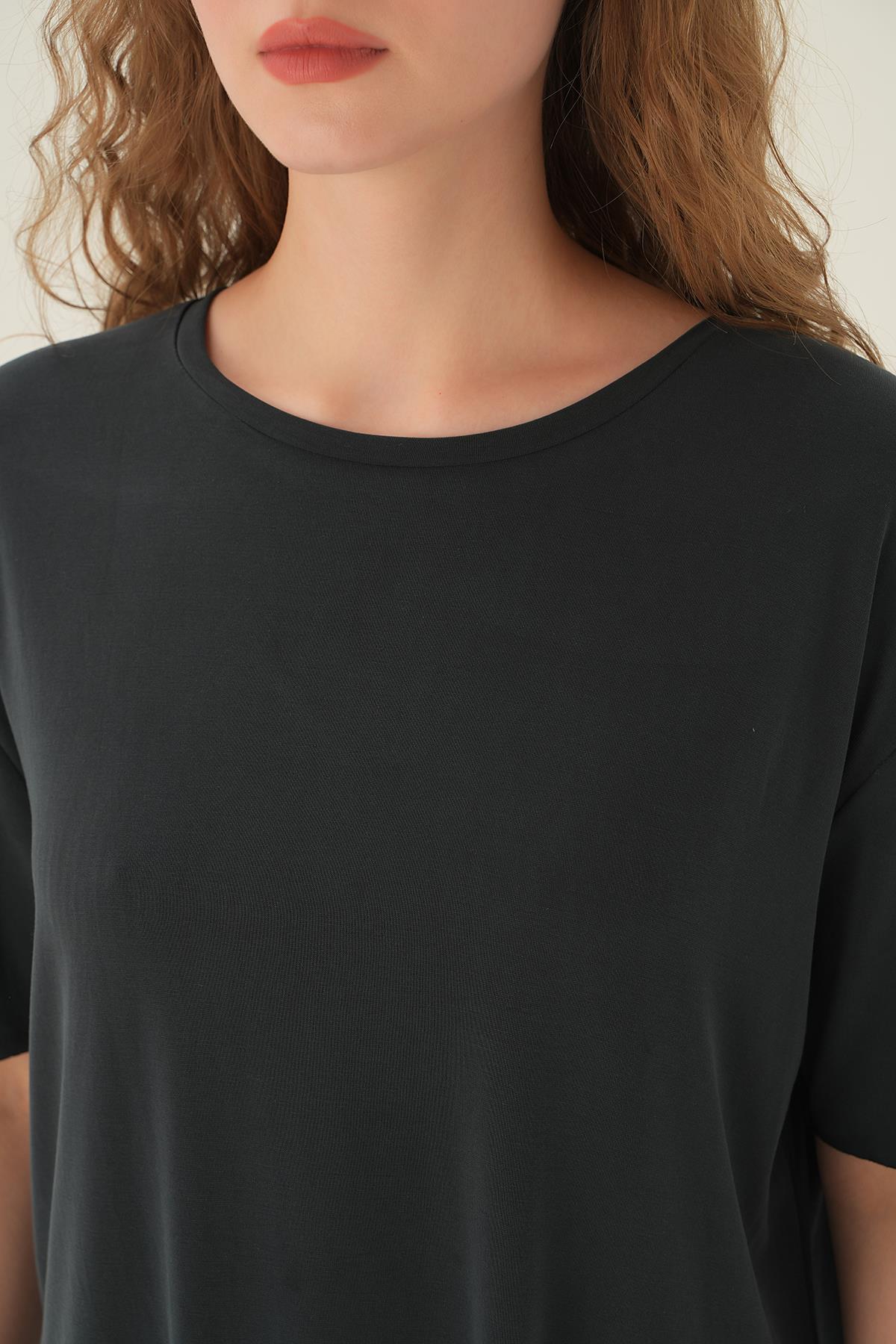 1695 Oysho Tişört Füme - 5