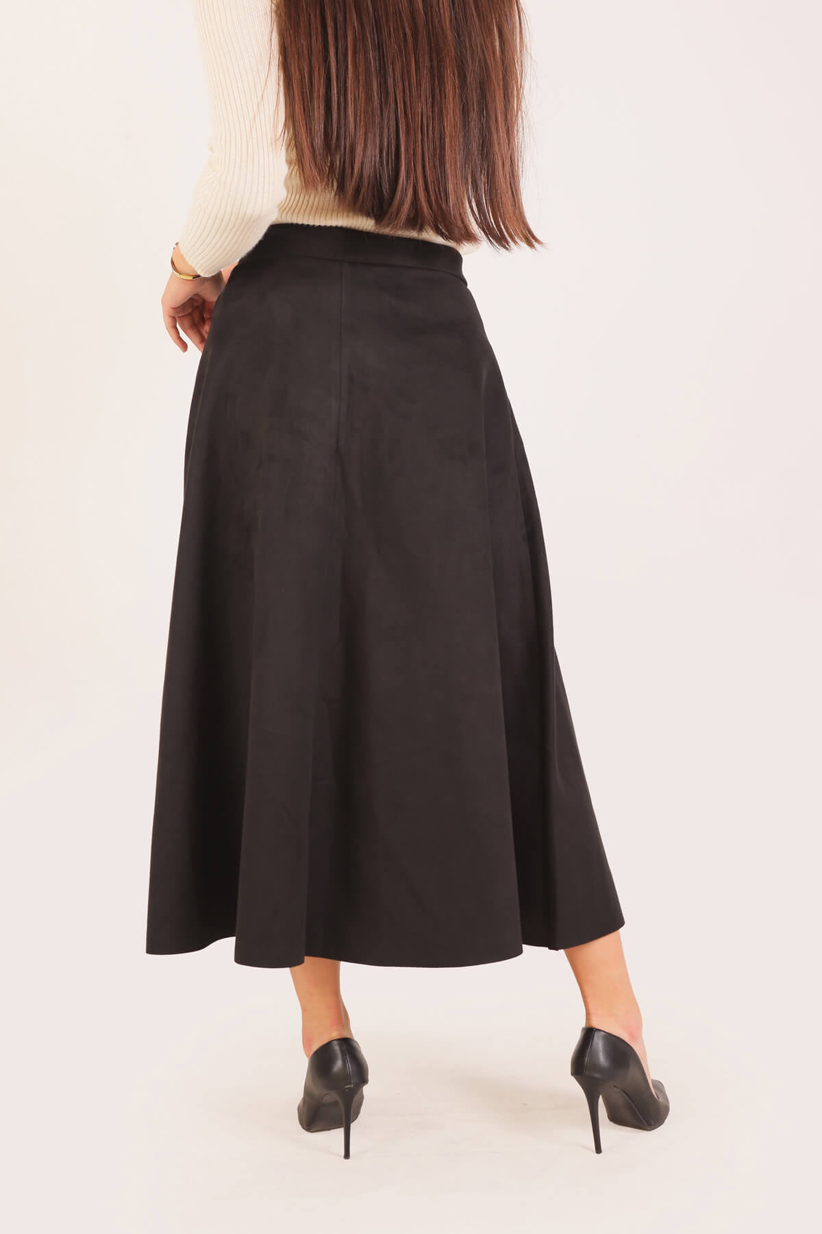 Siyah Süet Mevlana Etek 1695A - 2