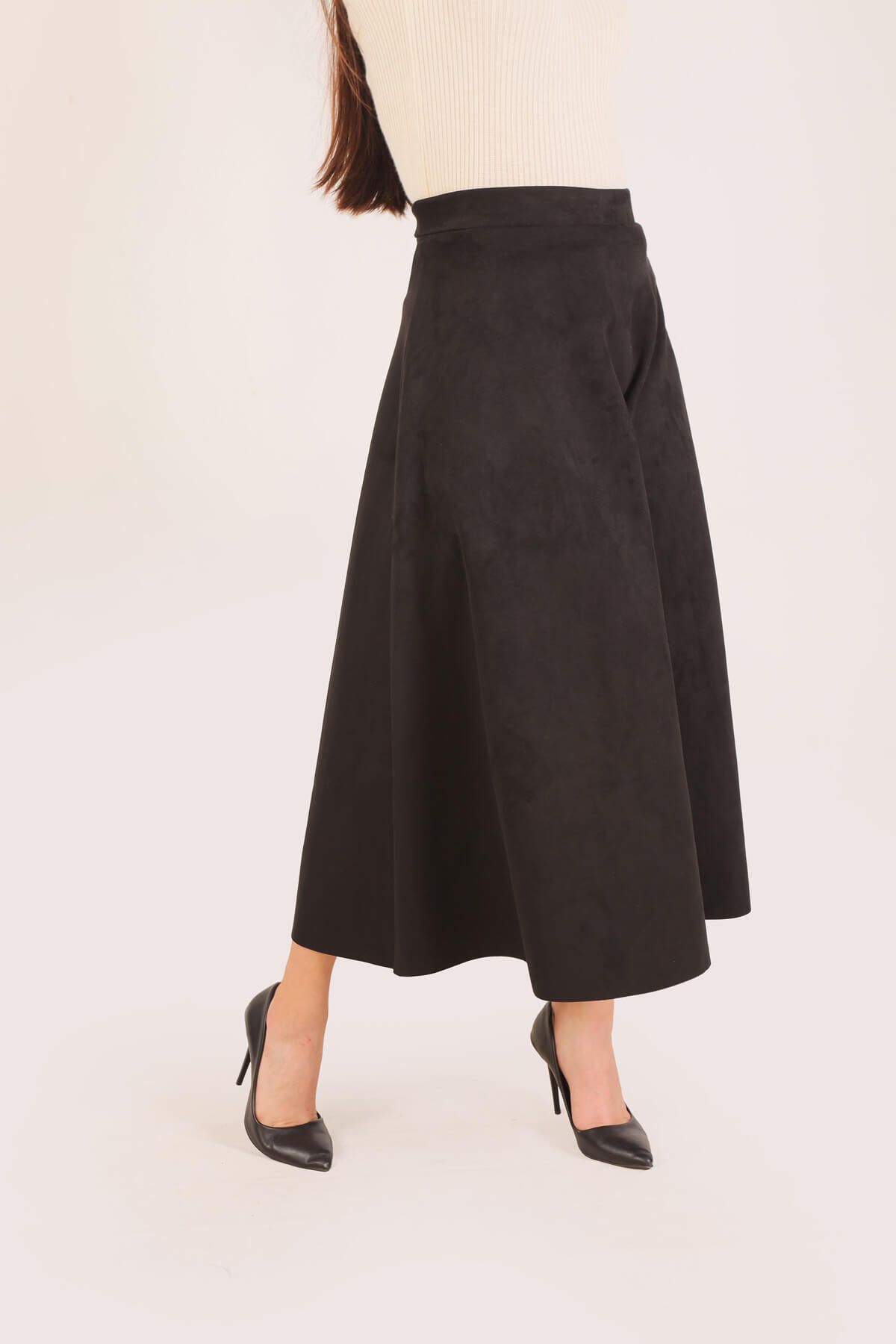 Siyah Süet Mevlana Etek 1695A - 4
