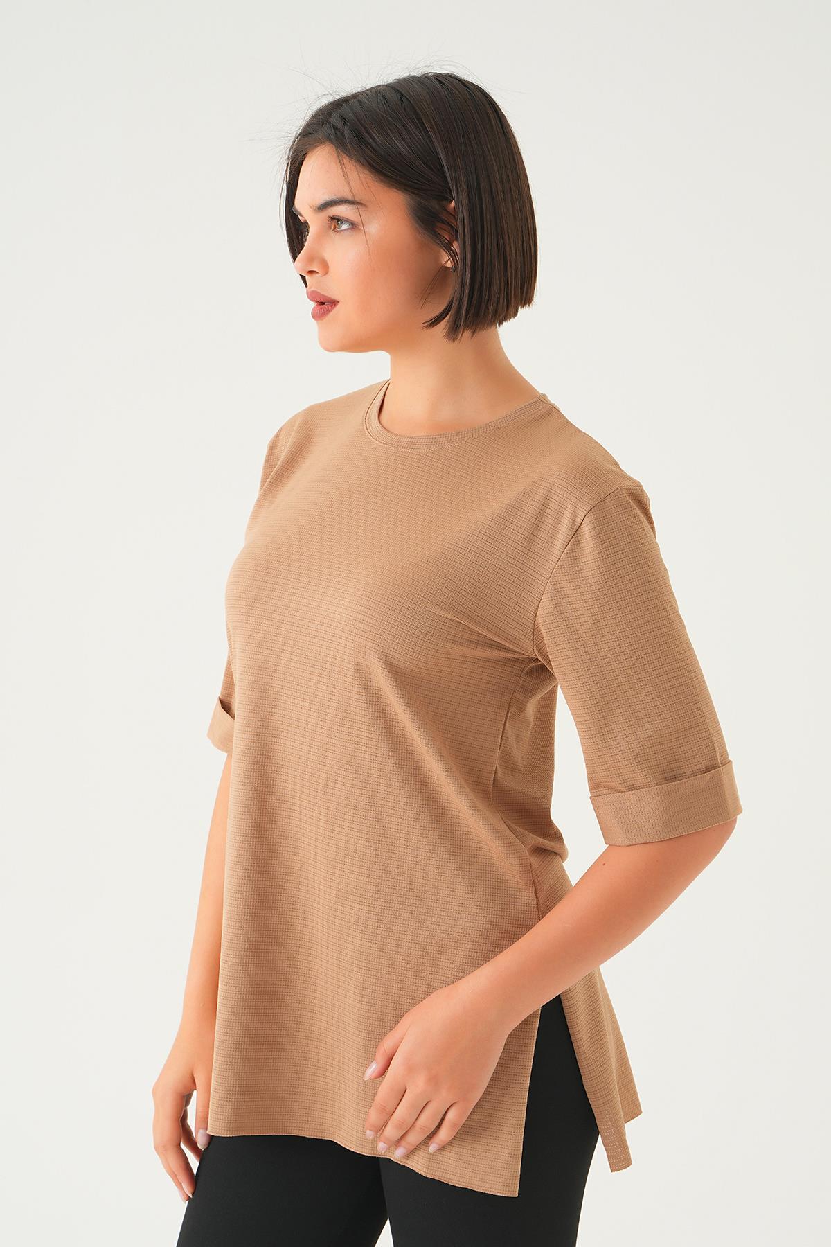 Vizon Kol Katlamalı Tişört 9026M - 2