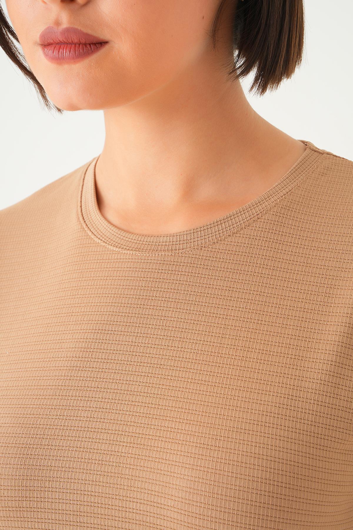 Vizon Kol Katlamalı Tişört 9026M - 5