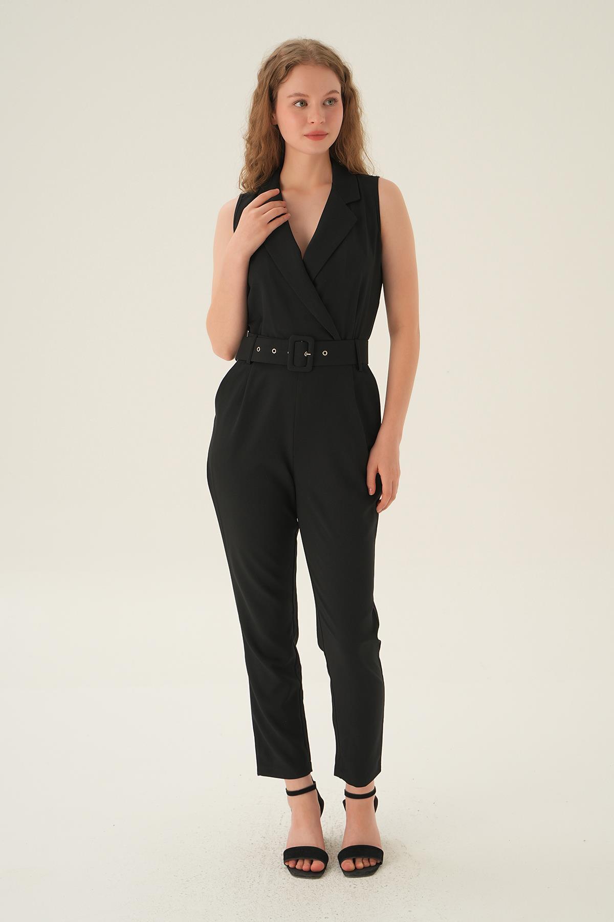 1733 Kemerl V Yaka Tulum Siyah - 2