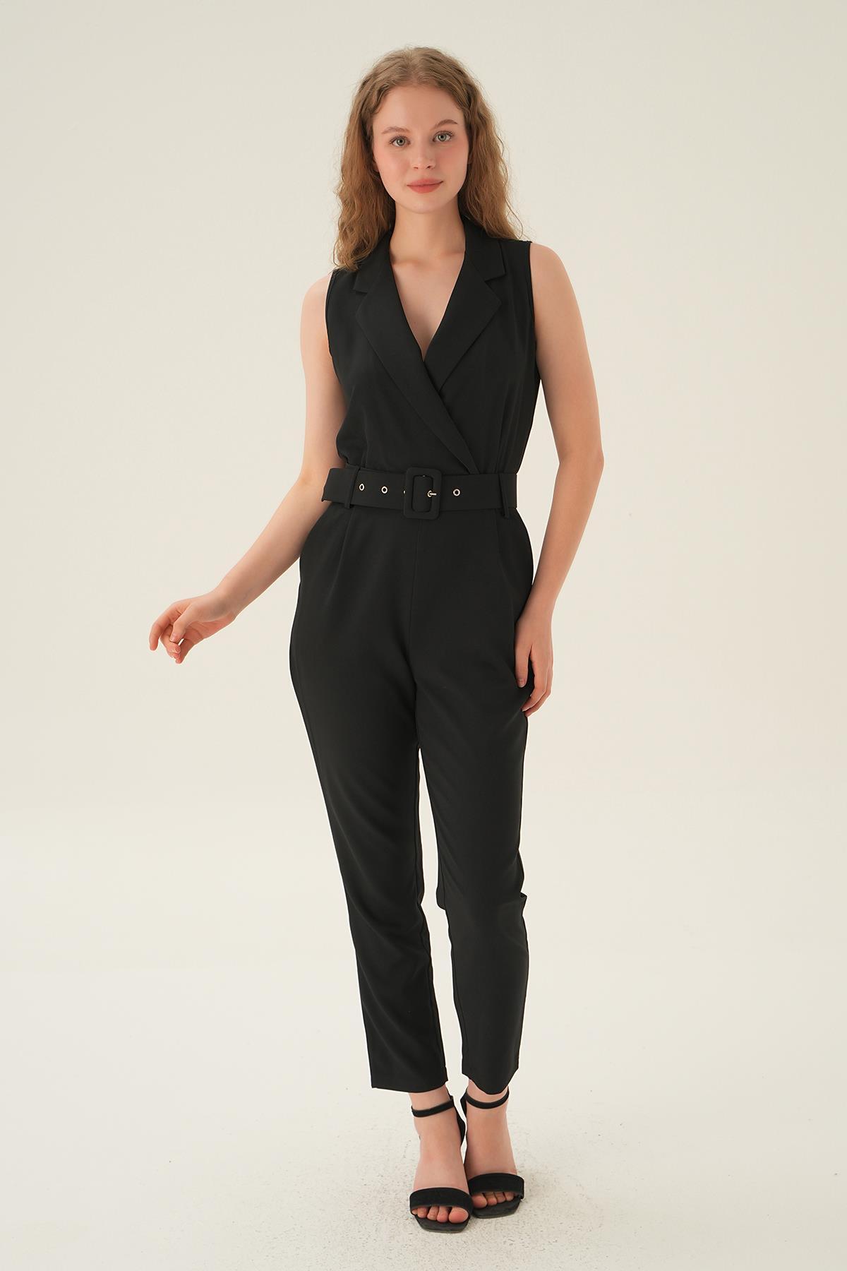 Siyah Kemerli V Yaka Tulum 1733 - 3