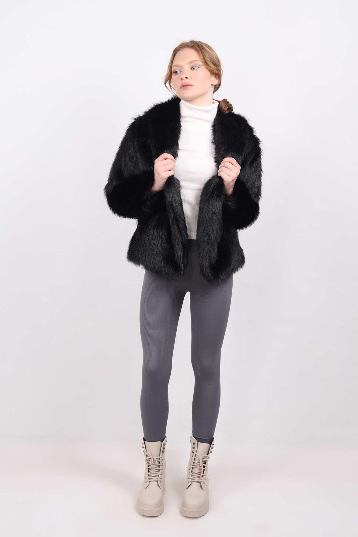 Siyah Peluş Kürk 1773 - 4