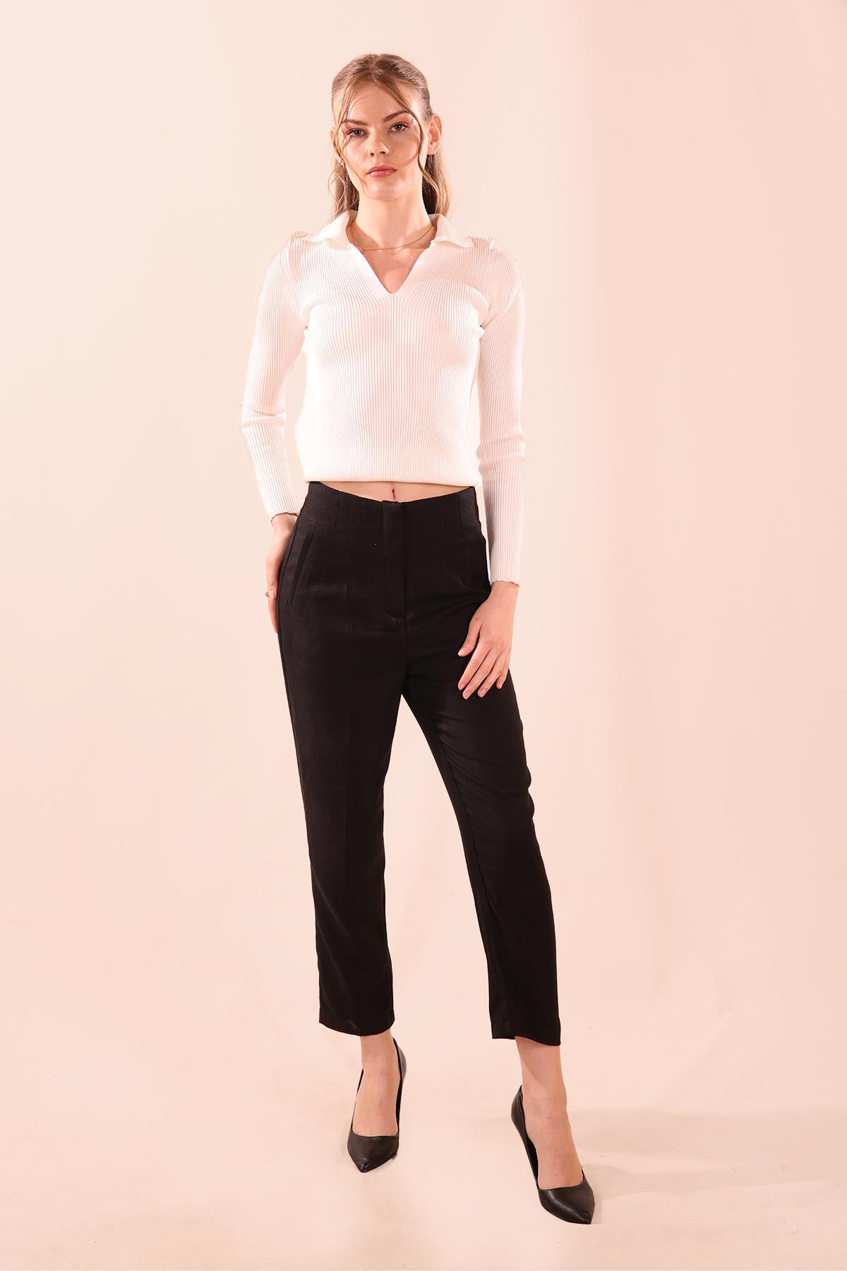 Siyah Fleto Cep Pantolon 1837 