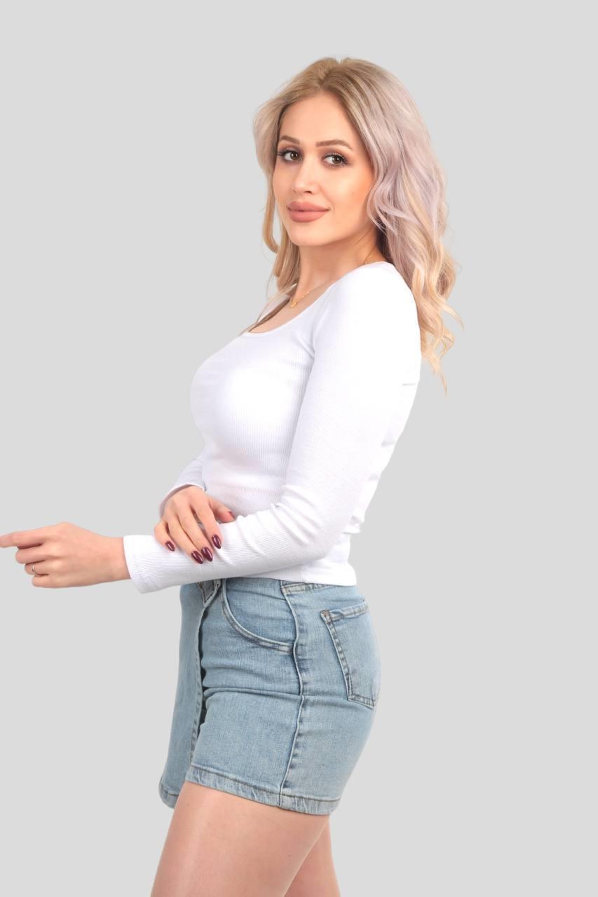 1847 Kare Yaka Bluz Beyaz - 4