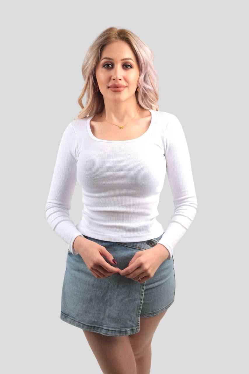 Beyaz Kare Yaka Bluz 1847 - 3