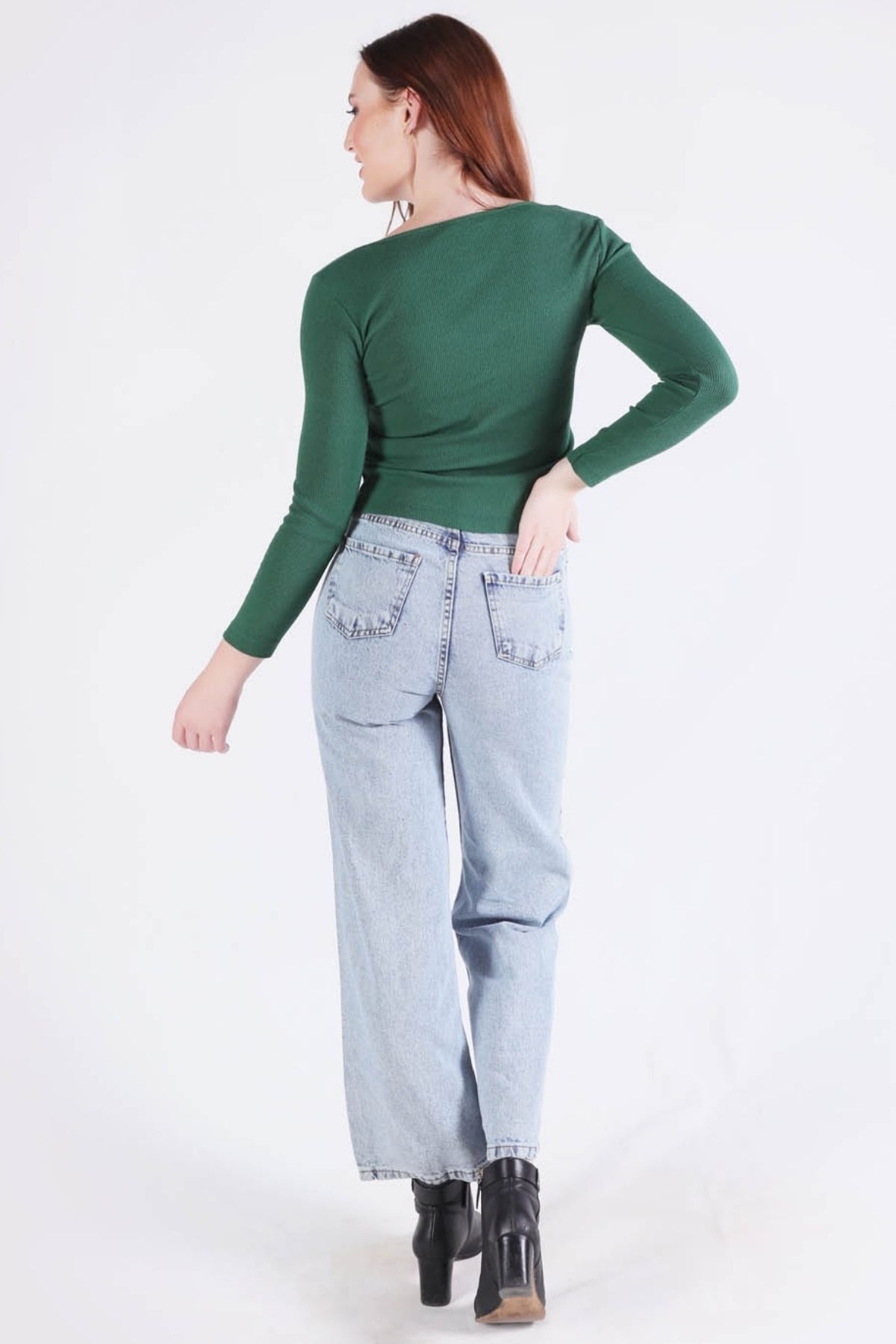 Zümrüt Kare Yaka Bluz 1847 - 4