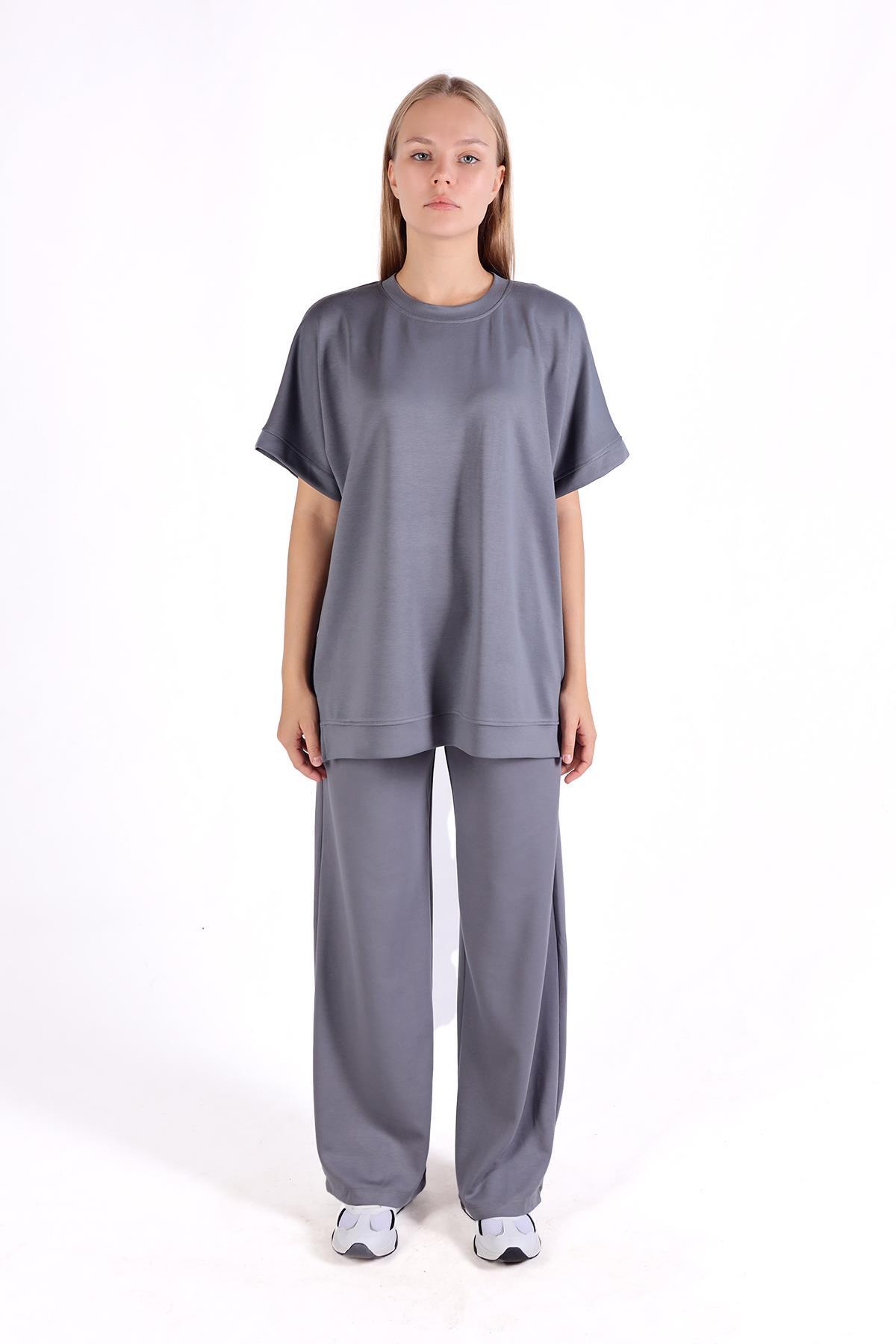 Koyu Gri Kısa Kol Takım 18629 
