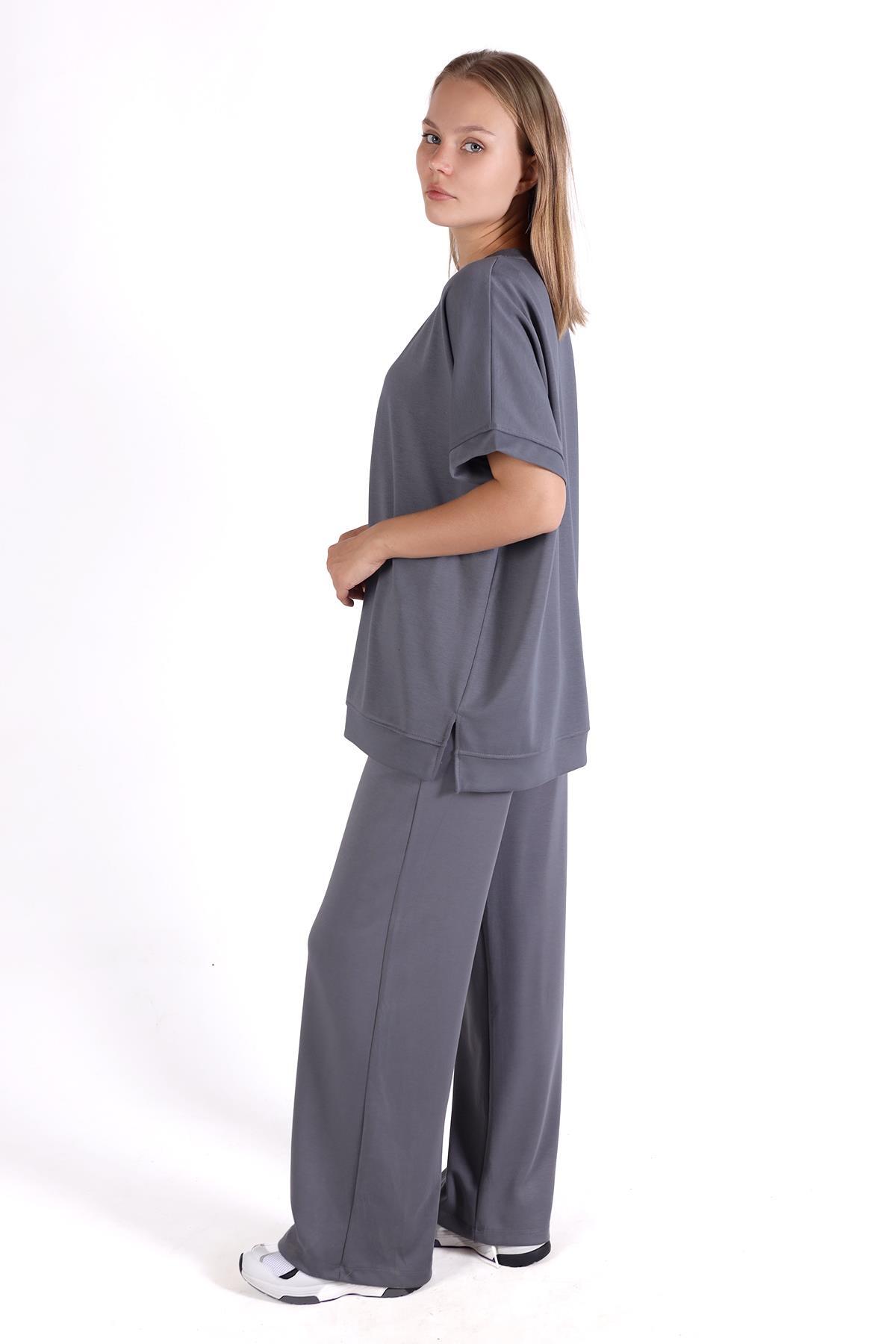 Koyu Gri Kısa Kol Takım 18629 - 4
