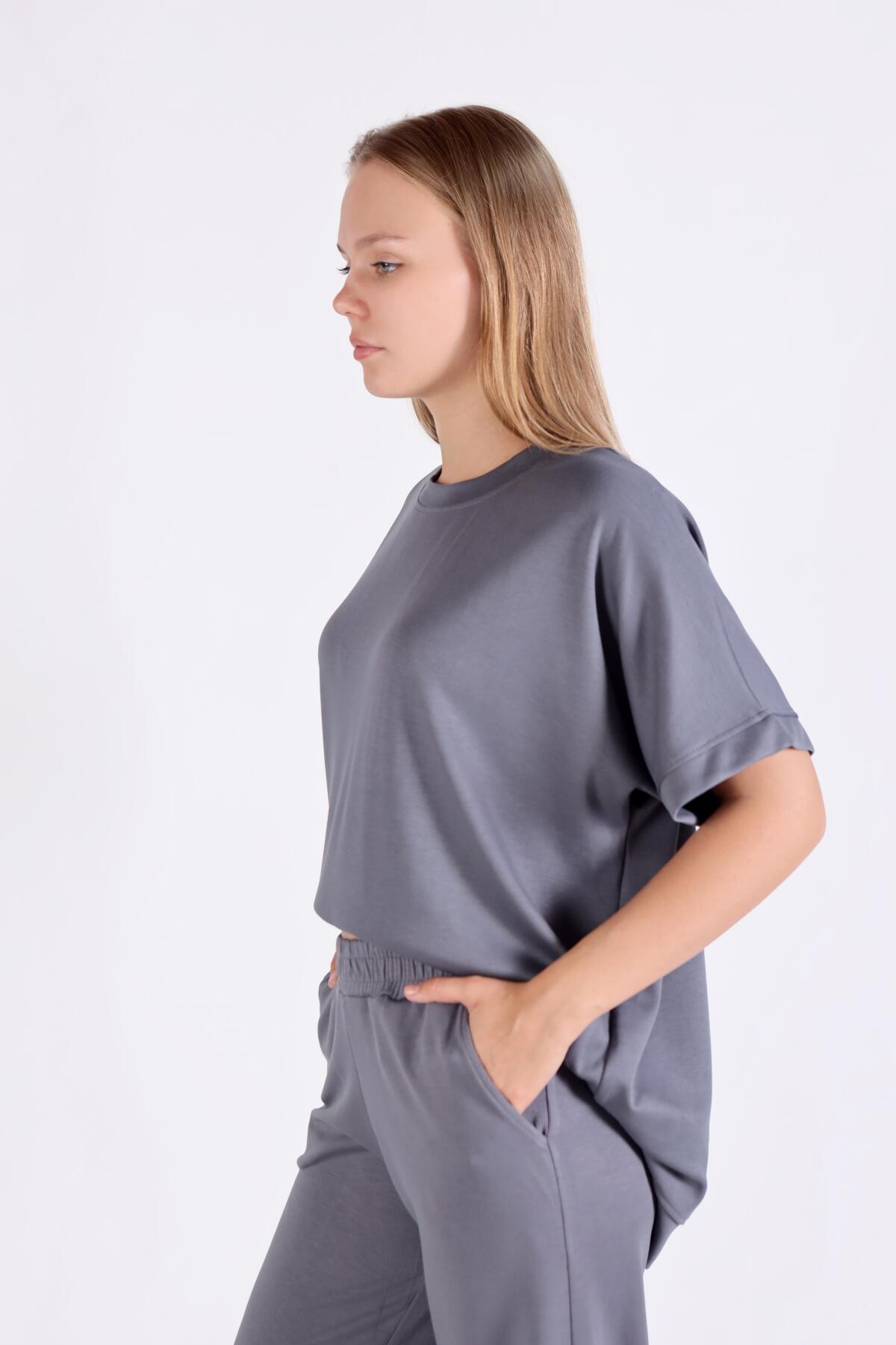 Koyu Gri Kısa Kol Takım 18629 - 6