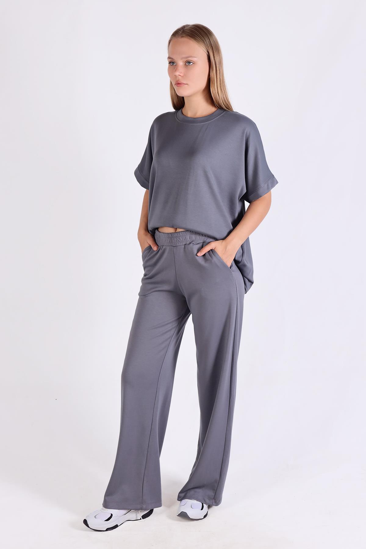 Koyu Gri Kısa Kol Takım 18629 - 8