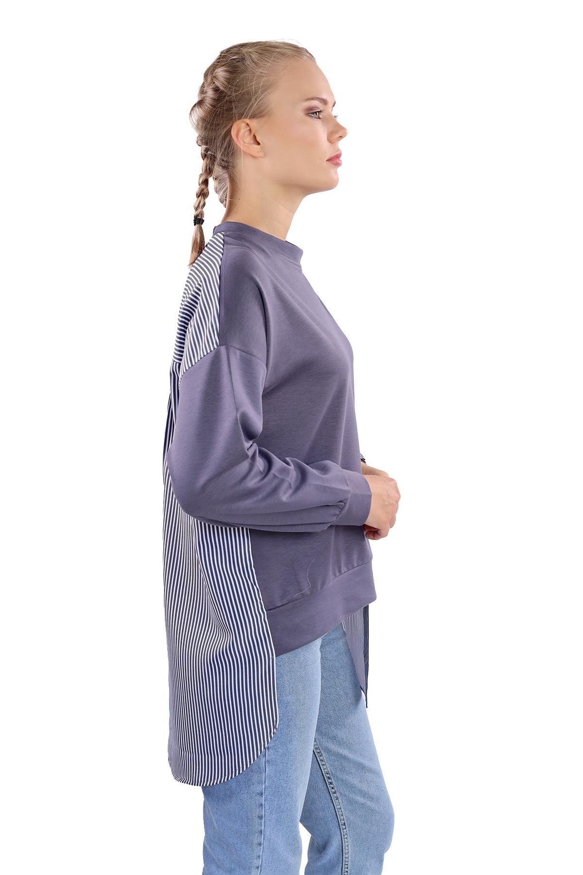 Gri İki Renk Tunik 18638 