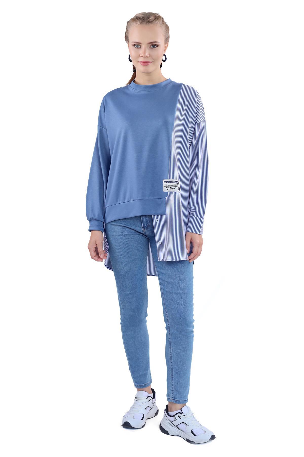 İndigo İki Renk Tunik 18638 - 3