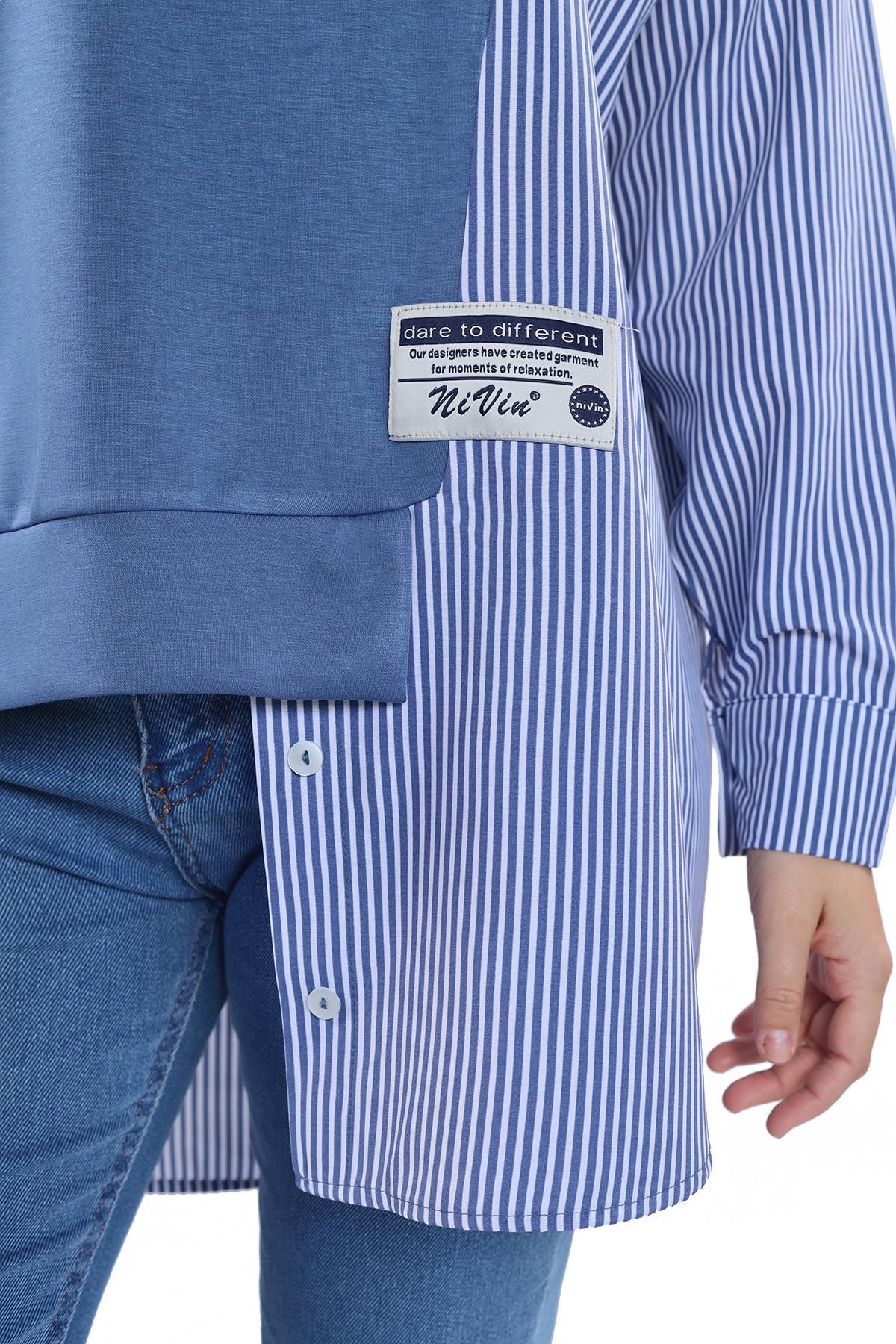 İndigo İki Renk Tunik 18638 - 6