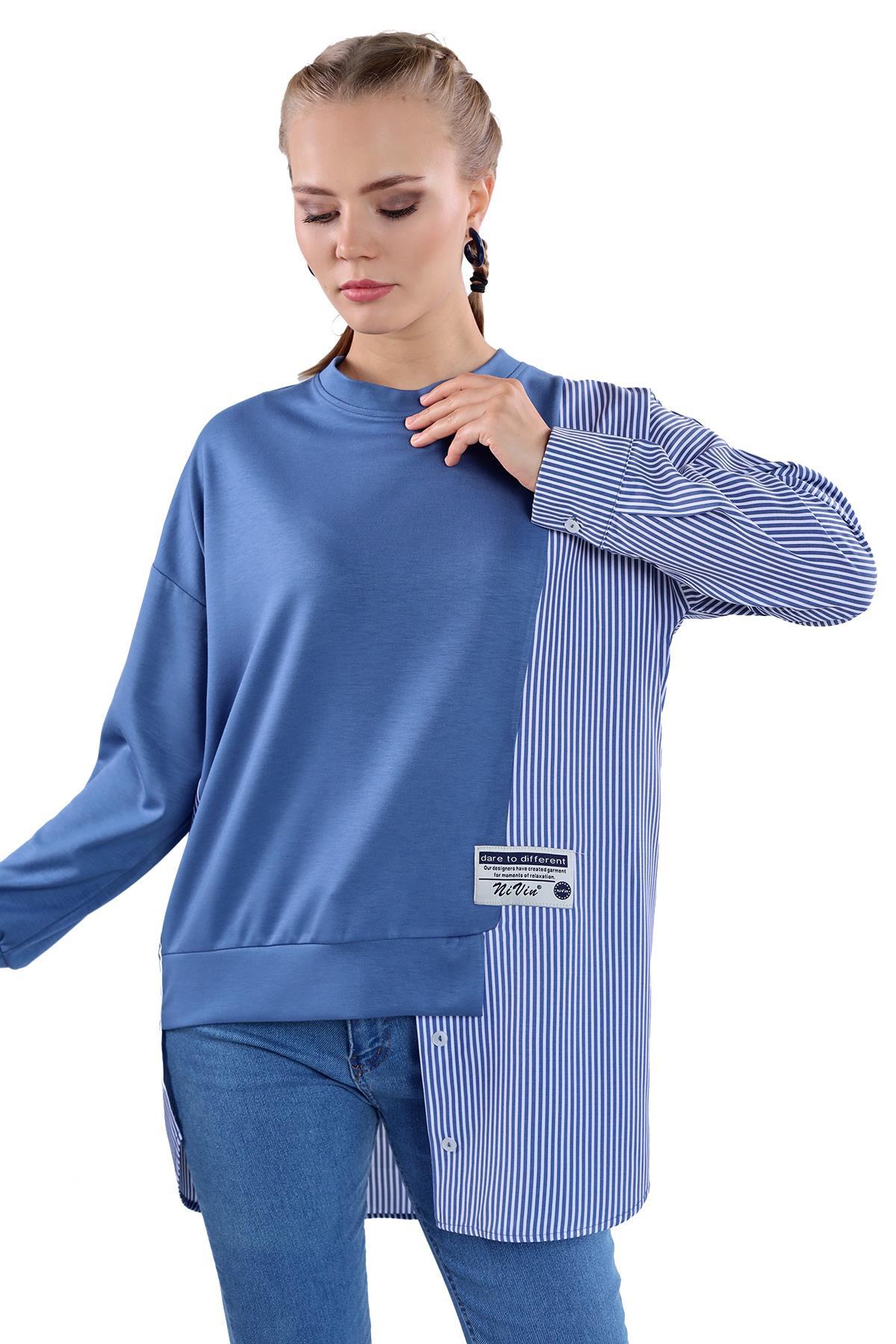 İndigo İki Renk Tunik 18638 - 7