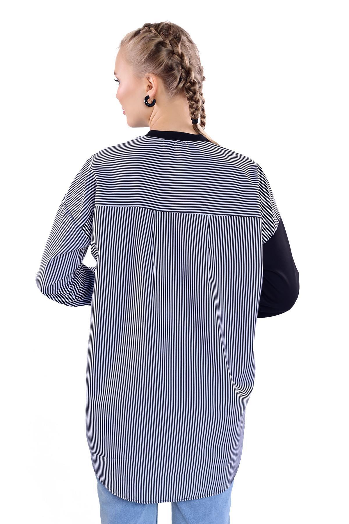 Siyah İki Renk Tunik 18638 - 5