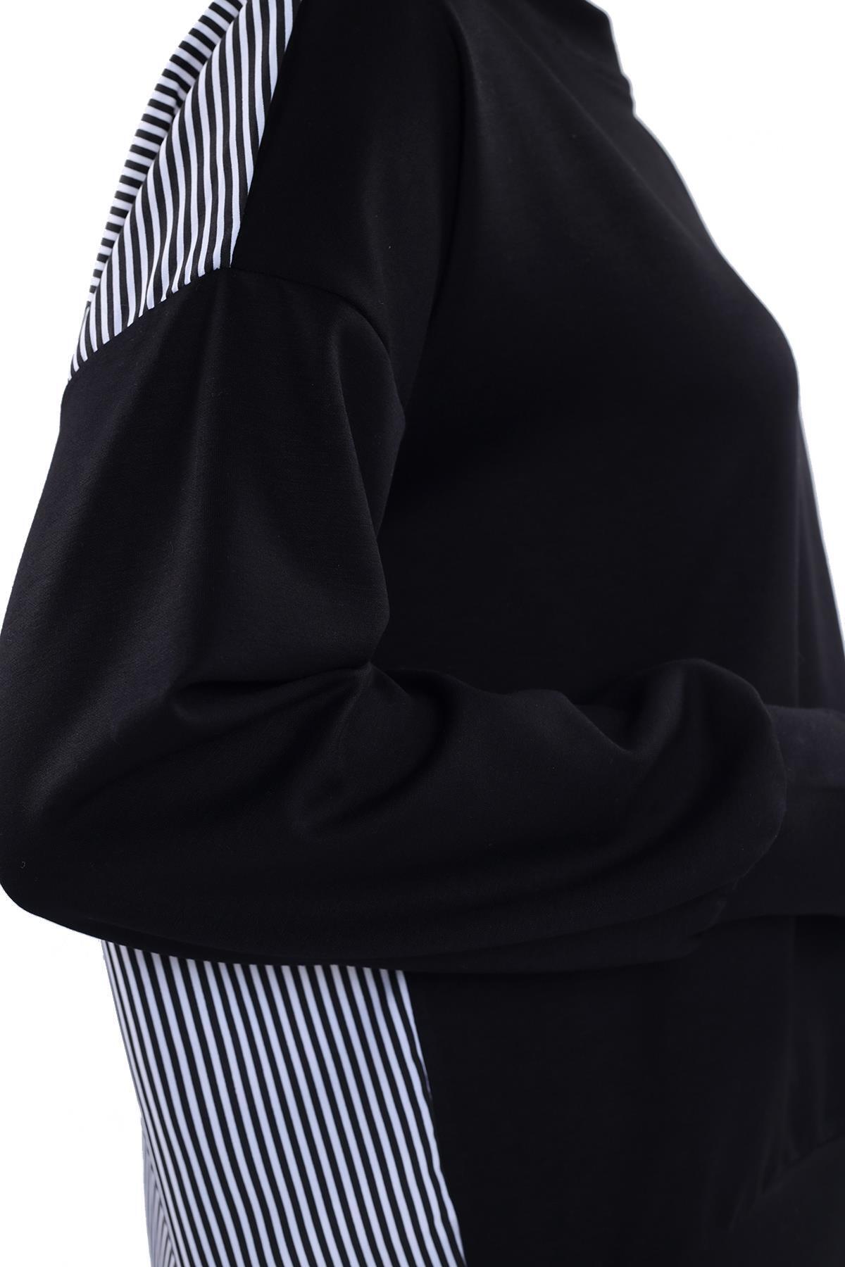 Siyah İki Renk Tunik 18638 - 8