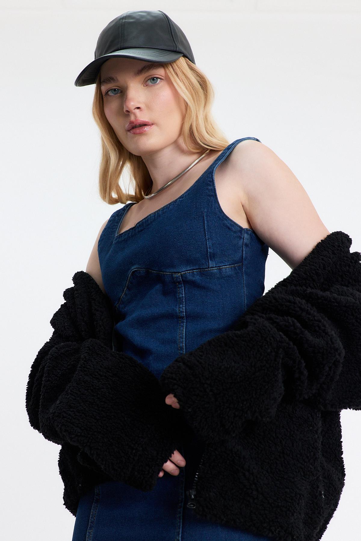 Siyah Kapüşonlu Welsoft Hırka 18847 - 3