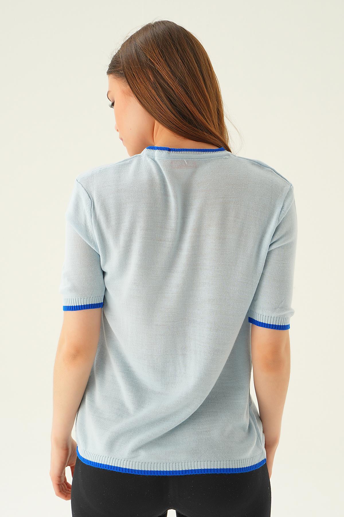 1901 Yıldız Detay Tişört Bebe Mavi - 5