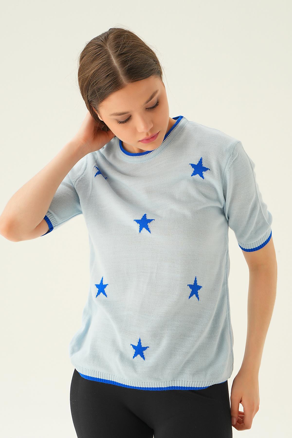 Bebe Mavi Yıldız Detay Tişört 1901 - 4
