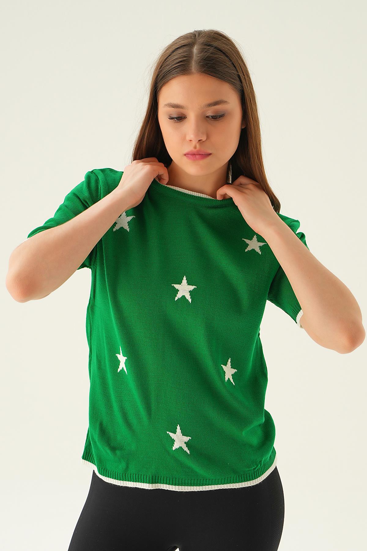 1901 Yıldız Detay Tişört Benetton Yeşili 