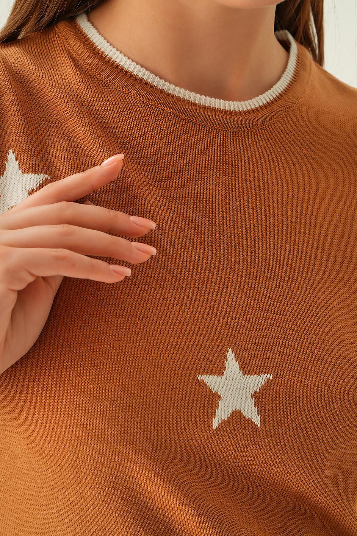 1901 Yıldız Detay Tişört Camel - 6