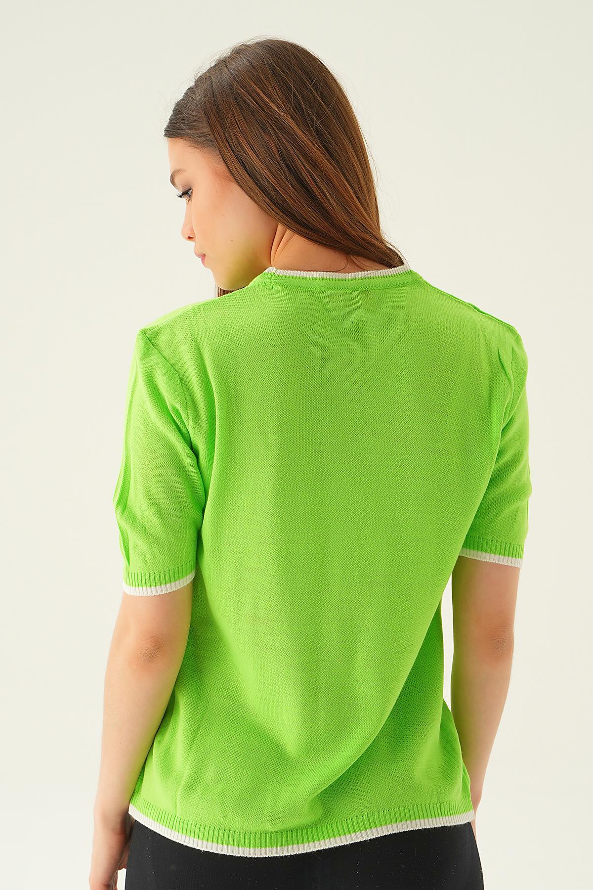 Elma Yeşili Yıldız Detay Tişört 1901 - 5