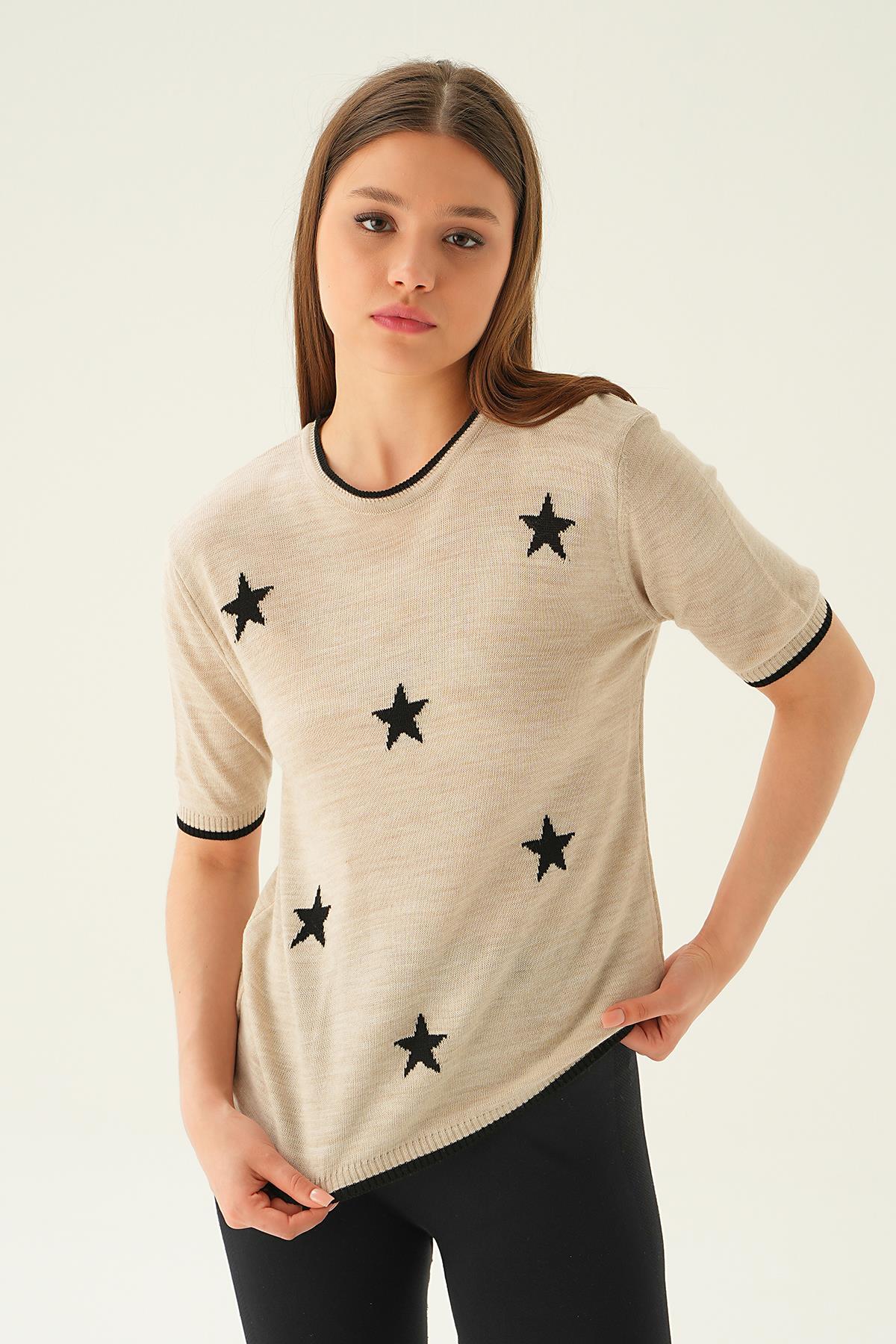 1901 Yıldız Detay Tişört Taş - 6