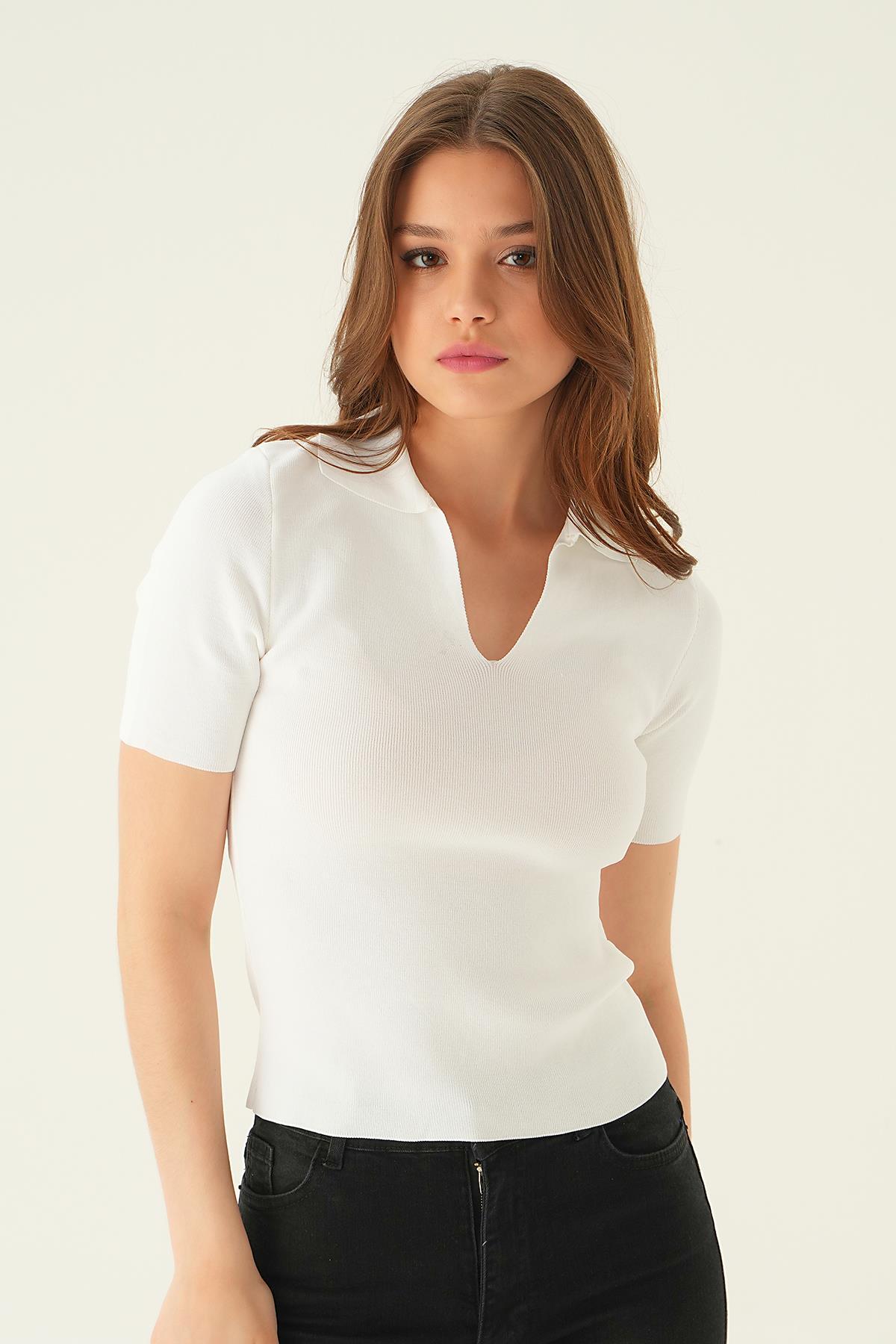 1905 Polo Yaka Tişört Kemik - 4