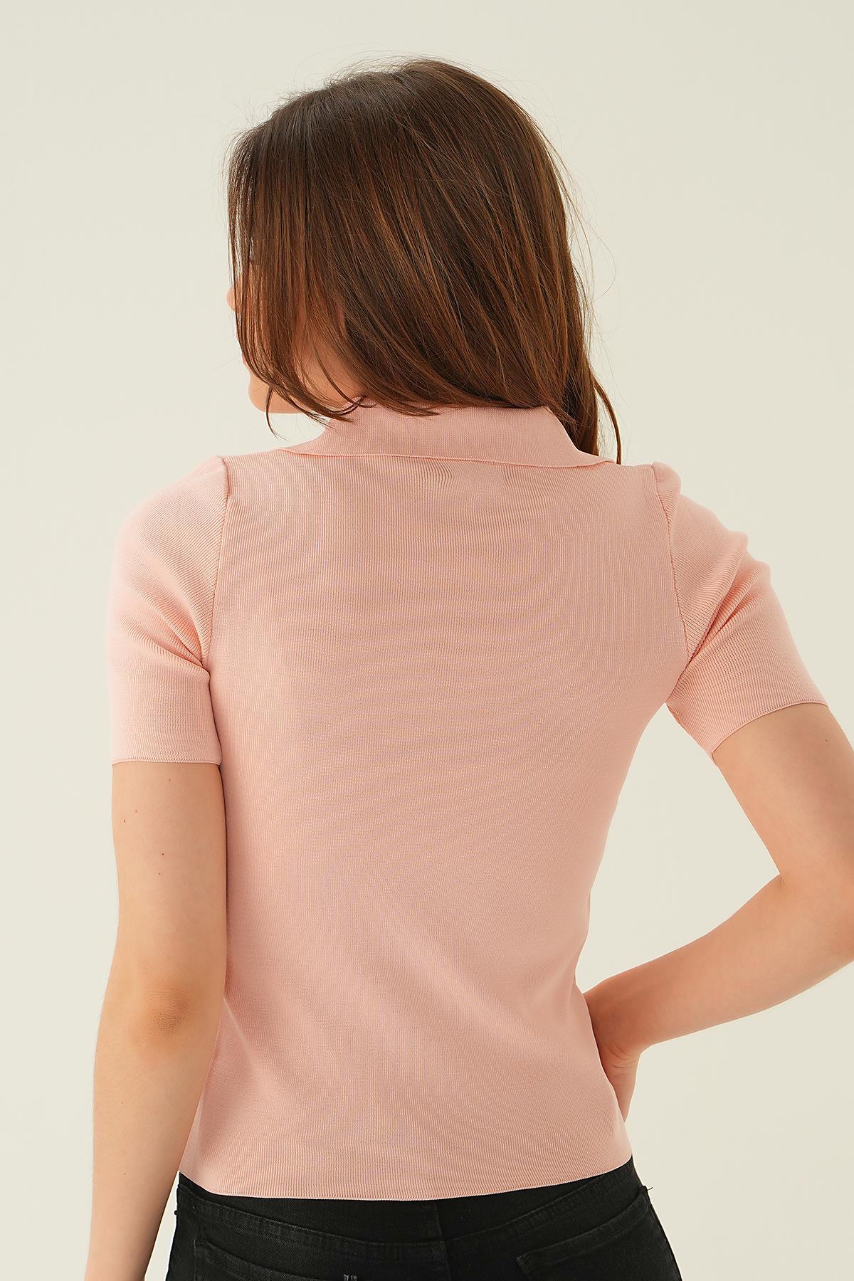 1905 Polo Yaka Tişört Pudra - 5