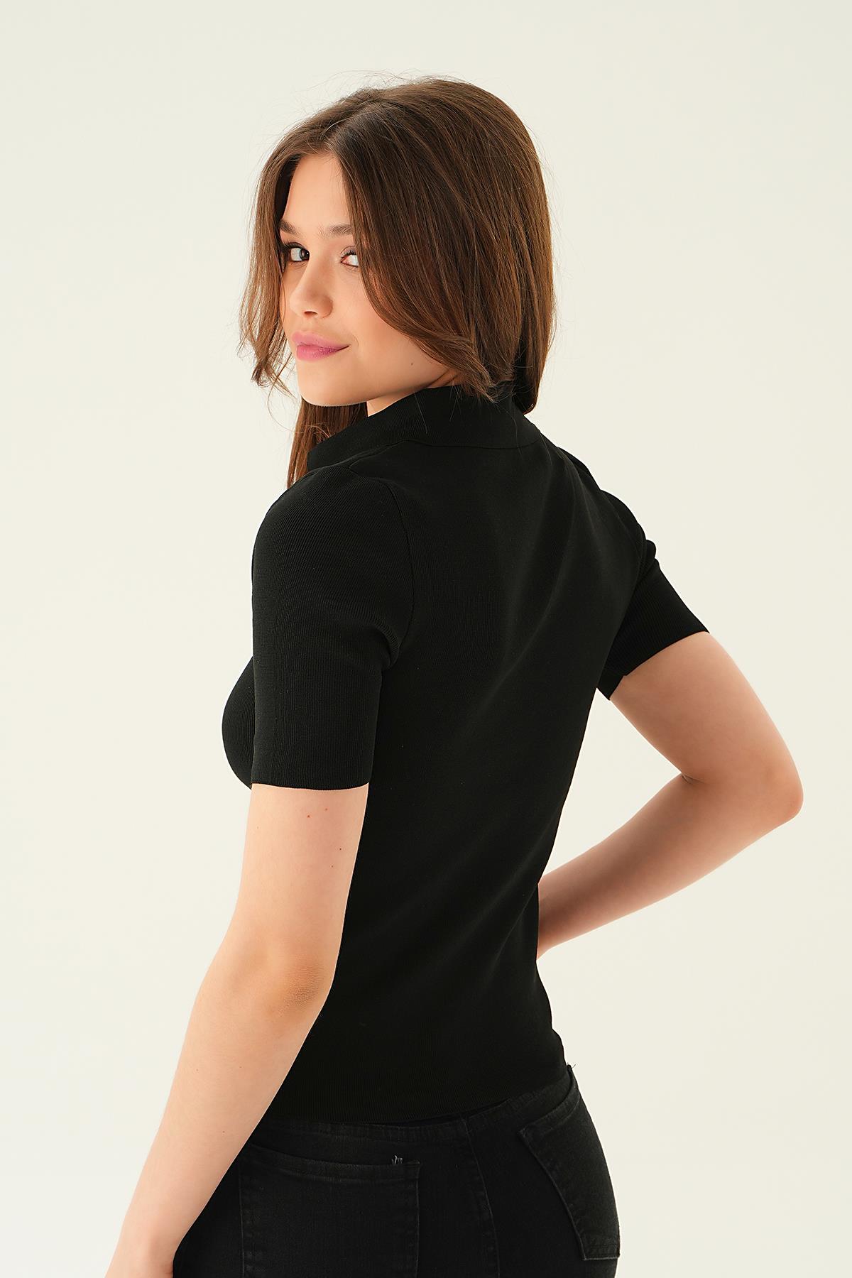 1905 Polo Yaka Tişört Siyah - 5