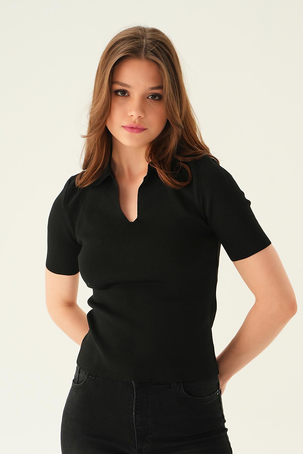 Siyah Polo Yaka Tişört 1905 - 4
