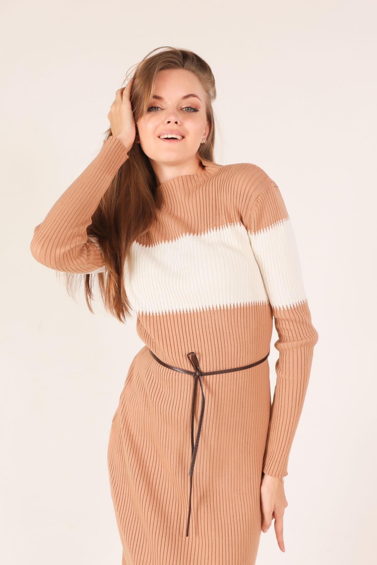 1930 Fitilli Çift Renk Elbise Bisküvi - 1