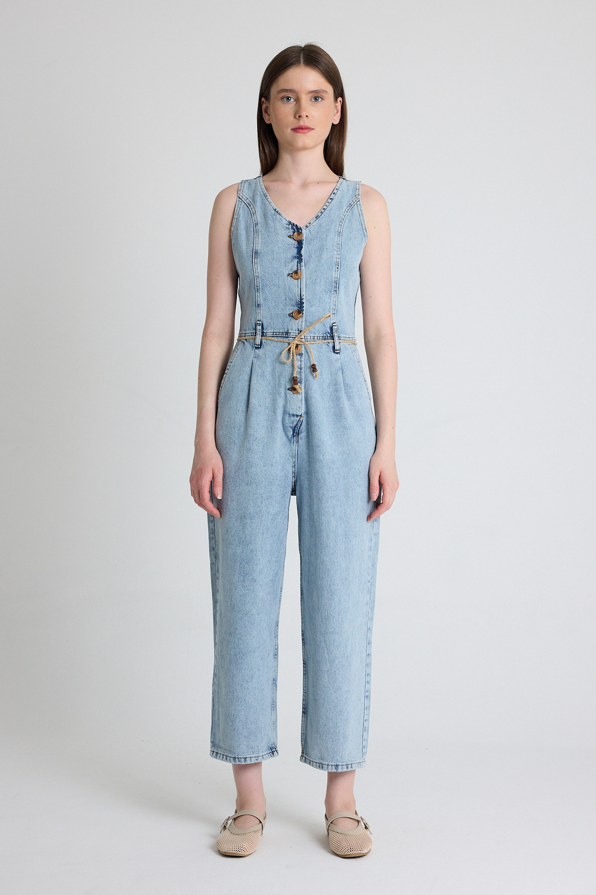 Buzkar Ön Bağlama Detaylı Düğmeli Tulum 1958 - 2