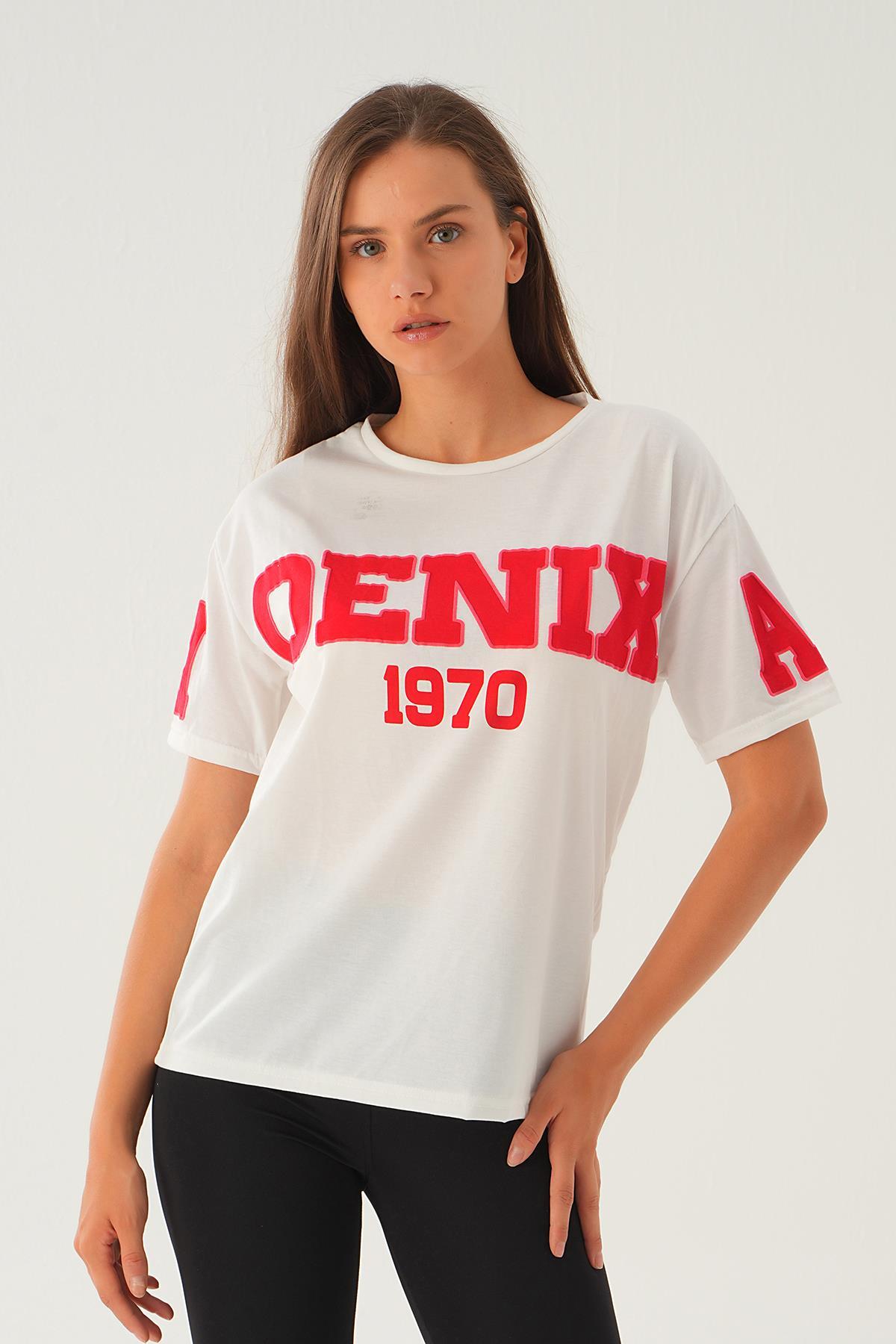 Beyaz-Kırmızı 1970 Yazılı Tişört 1959 - 6