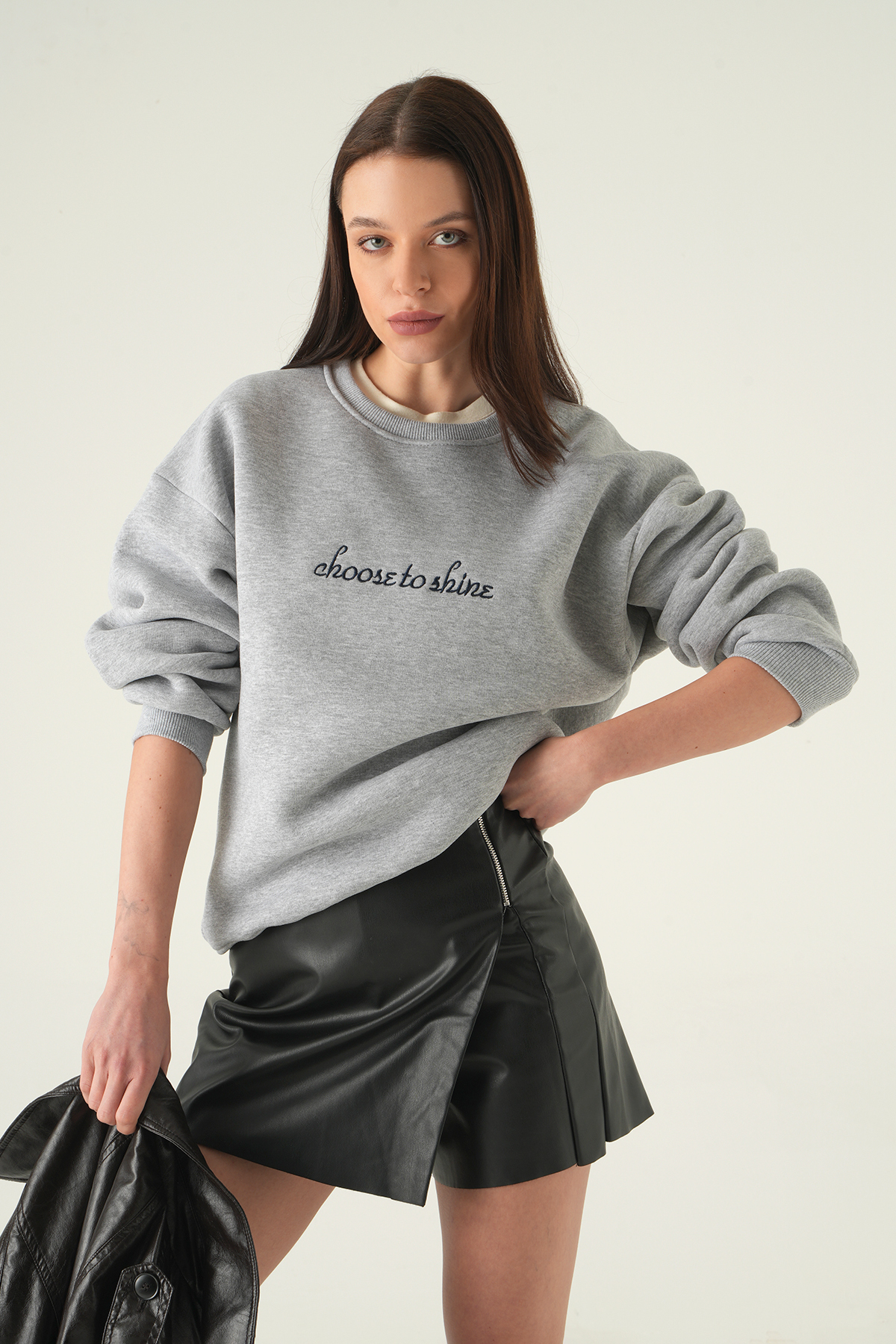 Gri Bisiklet Yaka Sweat 1984 