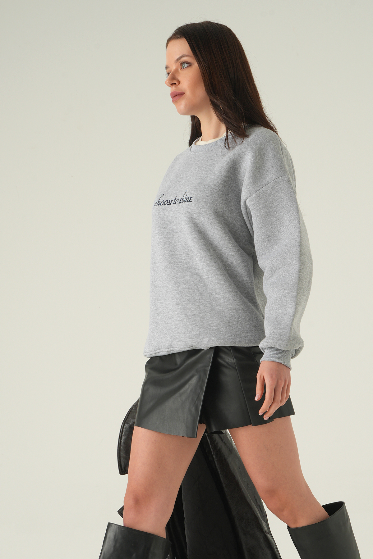 Gri Bisiklet Yaka Sweat 1984 - 7