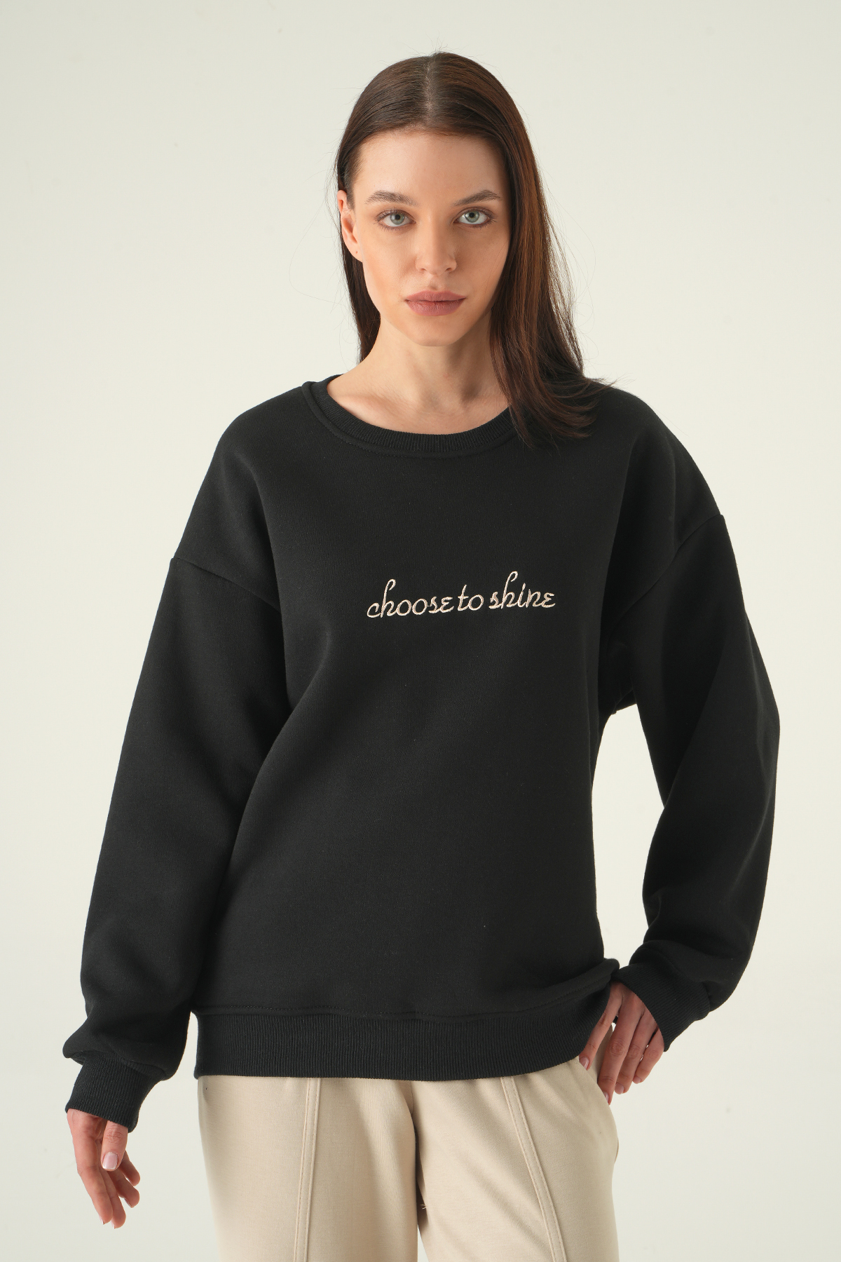 Siyah Bisiklet Yaka Sweat 1984 - 2