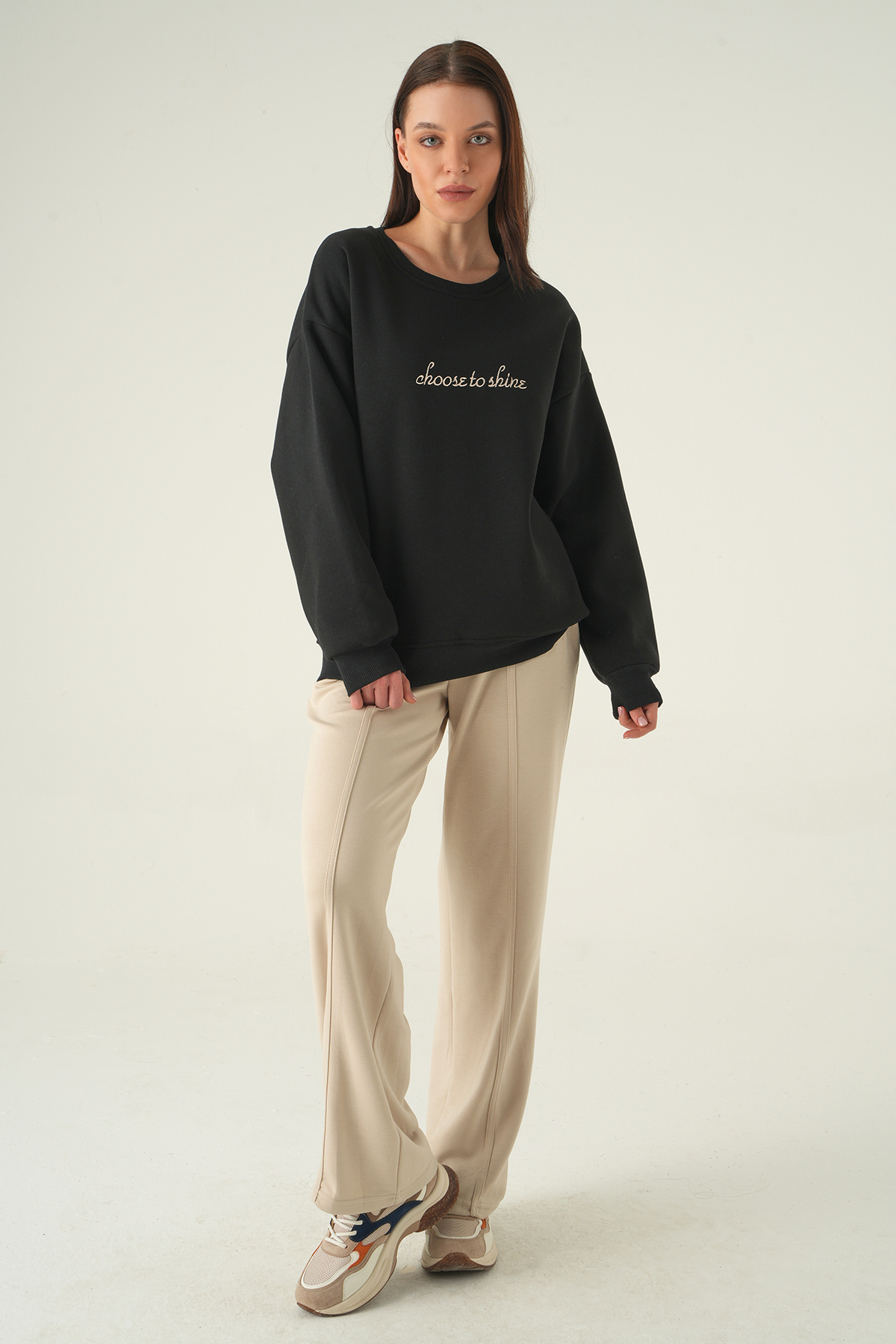 Siyah Bisiklet Yaka Sweat 1984 - 3